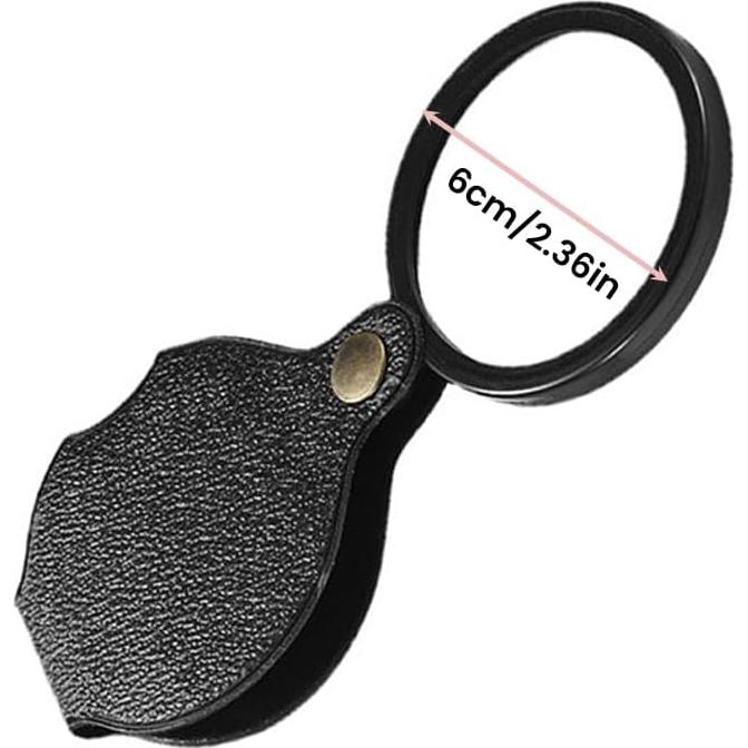 Lupa de bolsillo Tookie 20X HD Plegable Negra 6cm