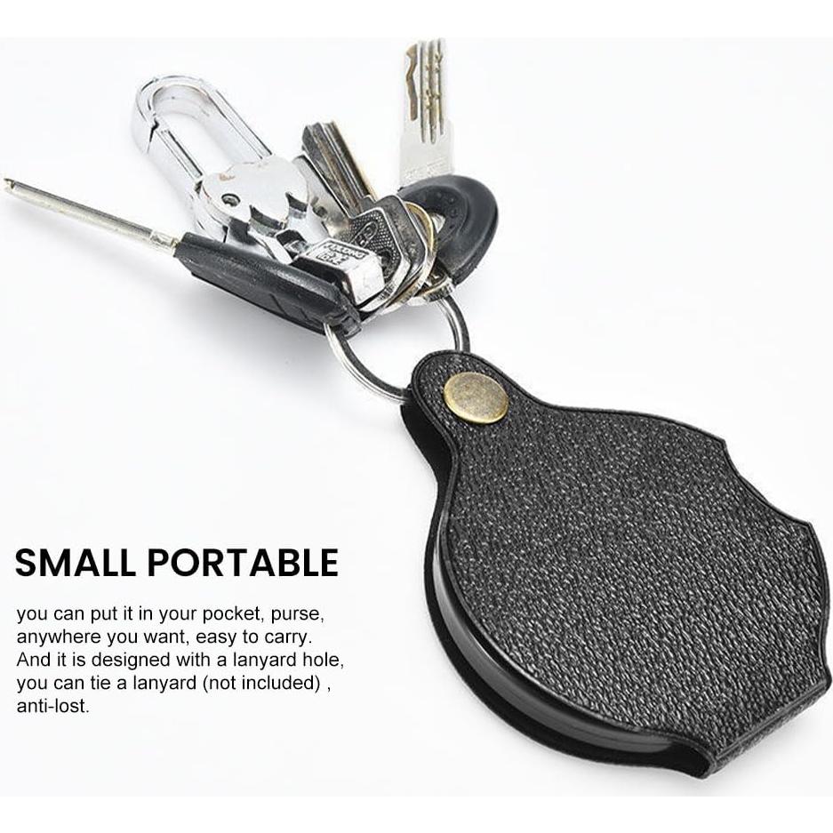 Lupa de bolsillo Tookie 20X HD Plegable Negra 6cm