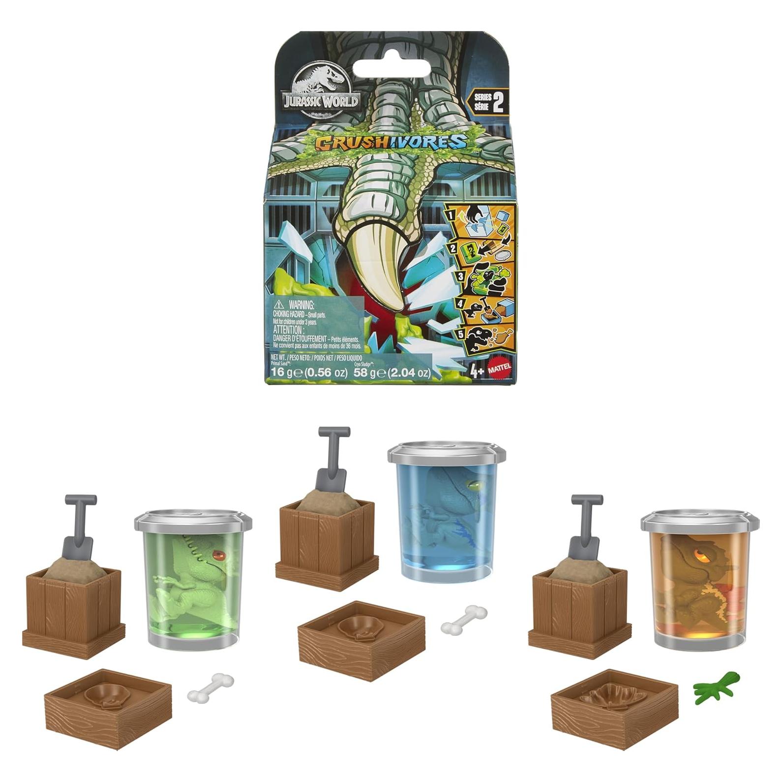 Figura Dinosaurio Mini Crushivores Mattel 5 cm con Accesorios