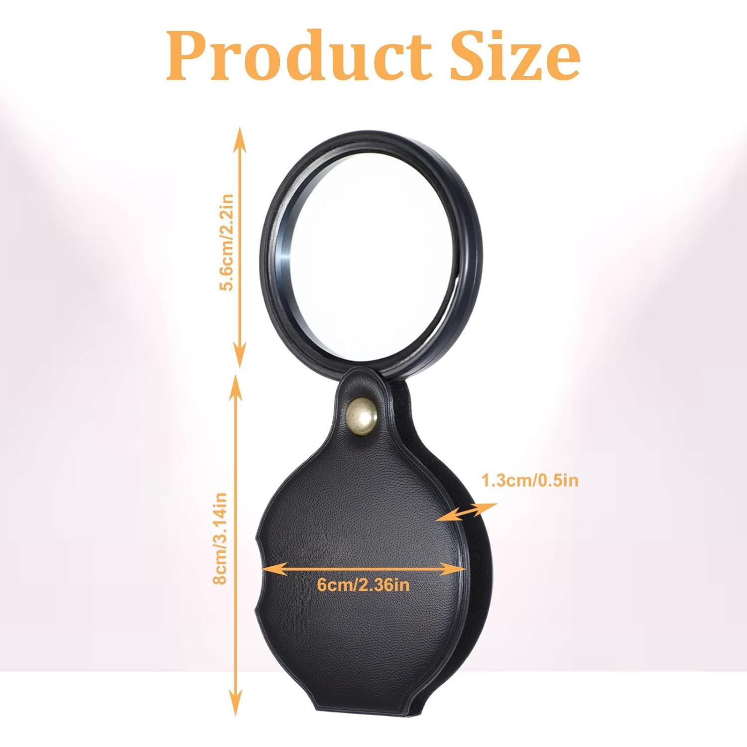 Lupa de Bolsillo 20X Psyqtsuary con Funda Protectora Negra