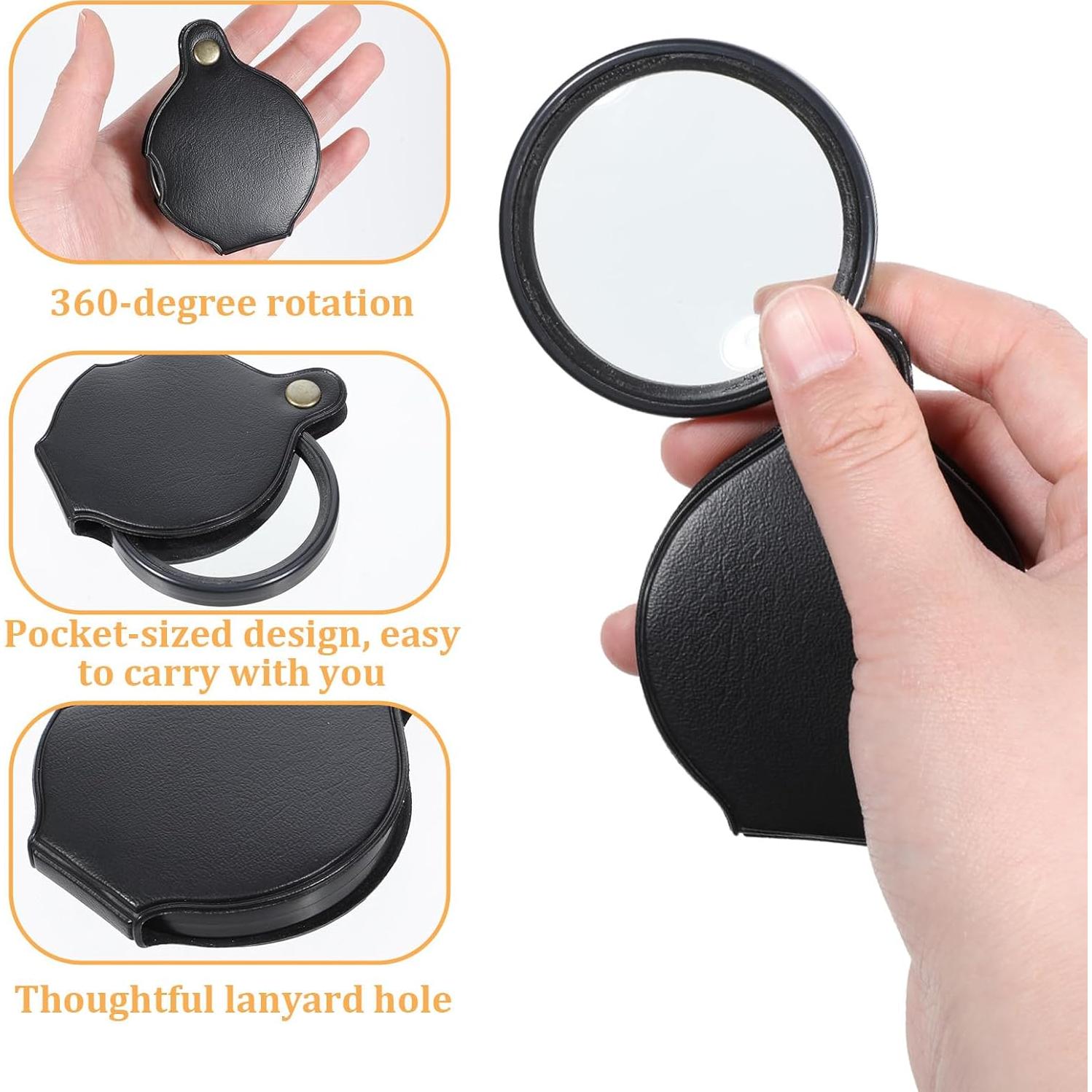 Lupa de Bolsillo 20X Psyqtsuary con Funda Protectora Negra