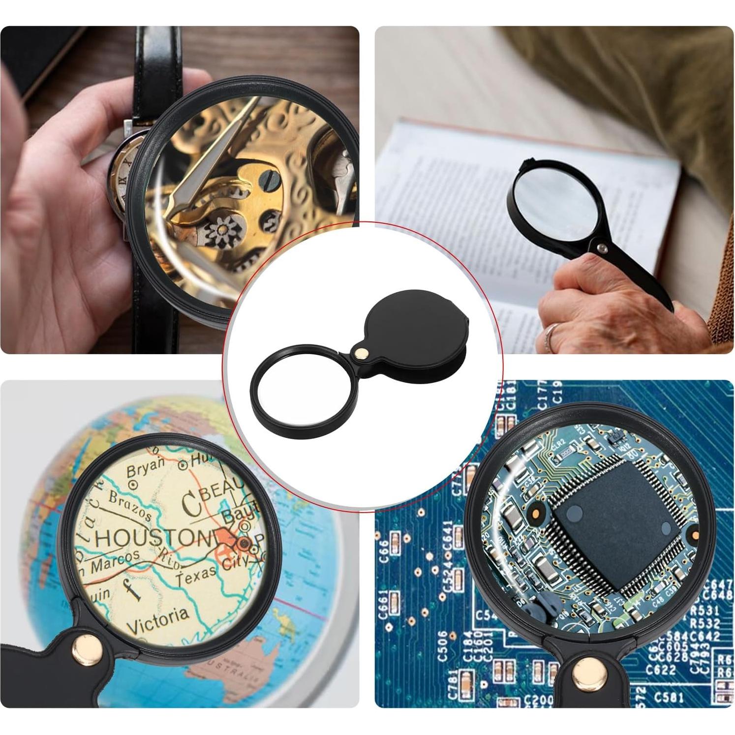 Lupa de Bolsillo 20X Psyqtsuary con Funda Protectora Negra