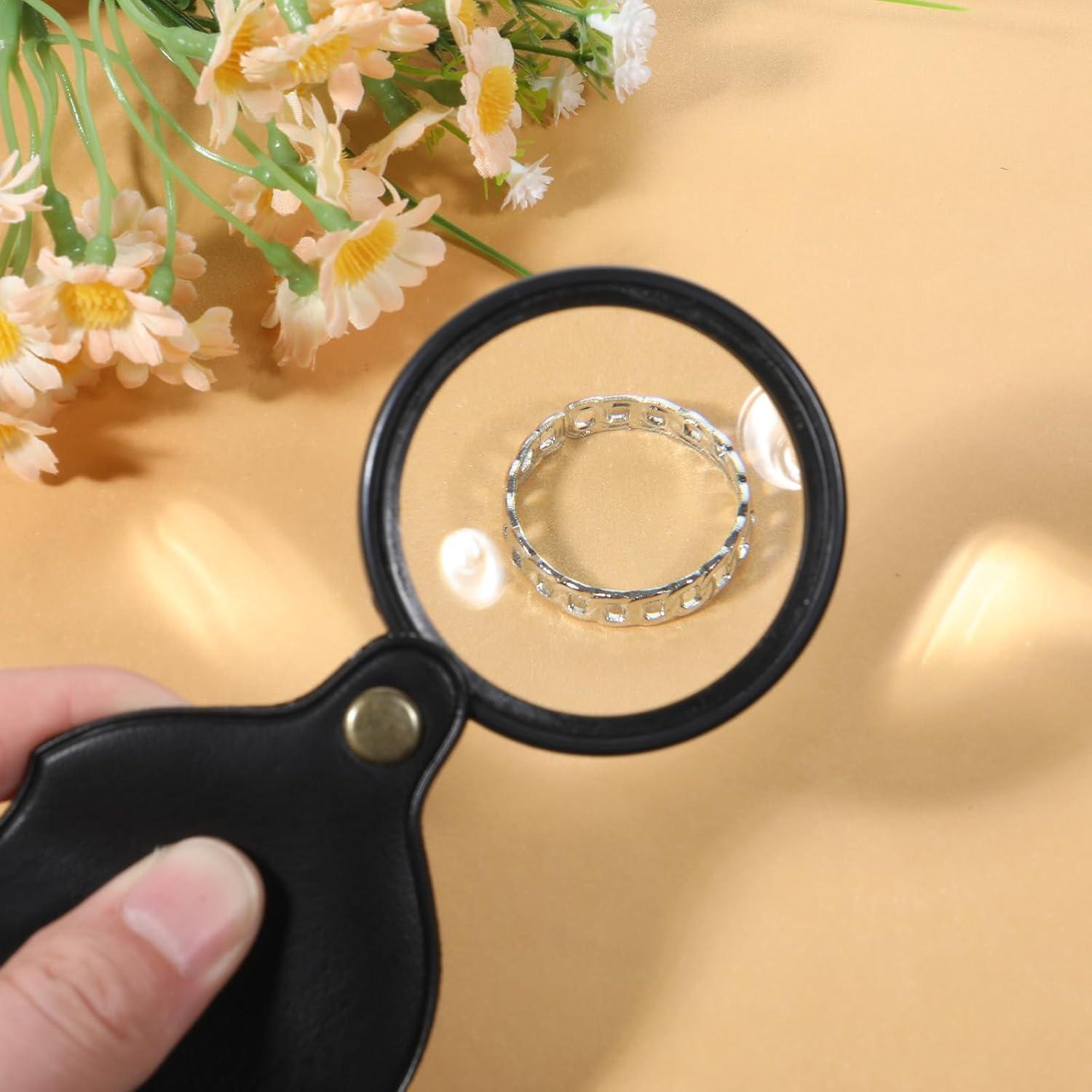 Lupa de Bolsillo 20X Psyqtsuary con Funda Protectora Negra