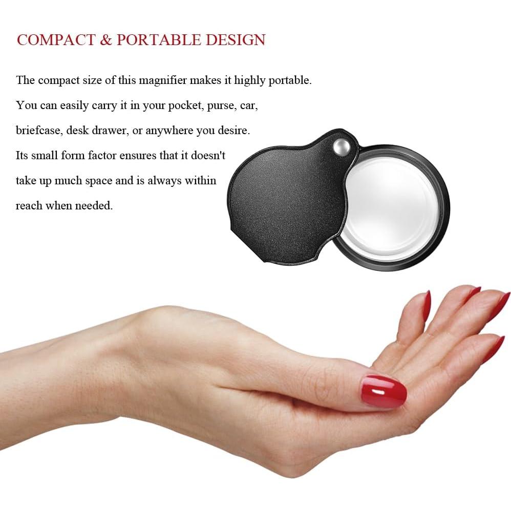 Lupa de Aumento 10X DUMEALAGR Plegable con Funda Negra