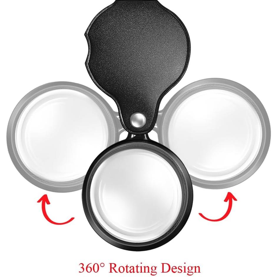 Lupa de Aumento 10X DUMEALAGR Plegable con Funda Negra