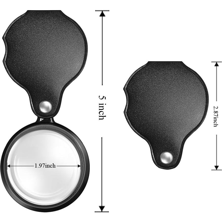 Lupa de Aumento 10X DUMEALAGR Plegable con Funda Negra