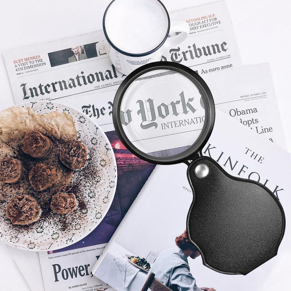 Lupa de Aumento 10X DUMEALAGR Plegable con Funda Negra