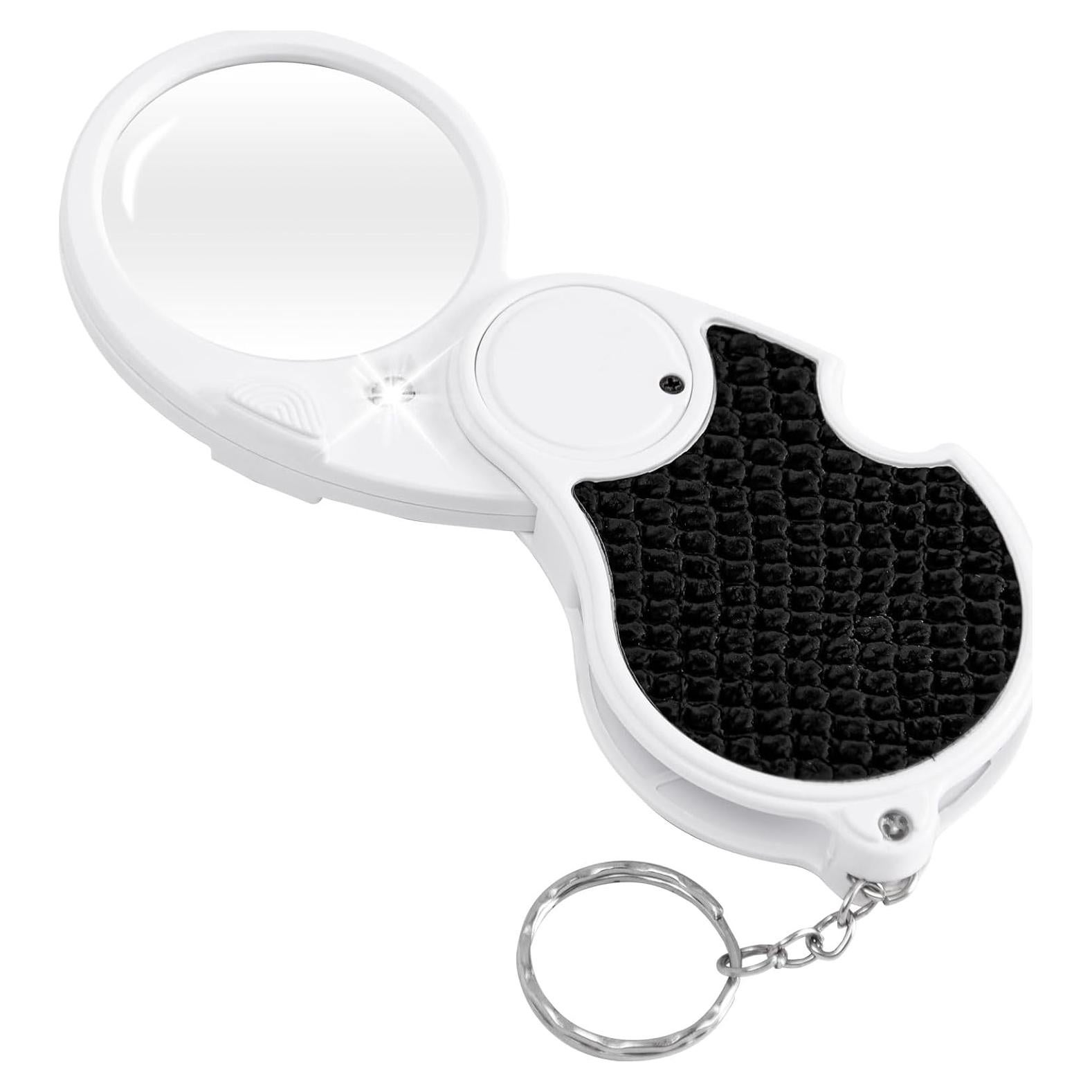 Lupa de Bolsillo AOCOAKW 5X con Luz LED Plegable