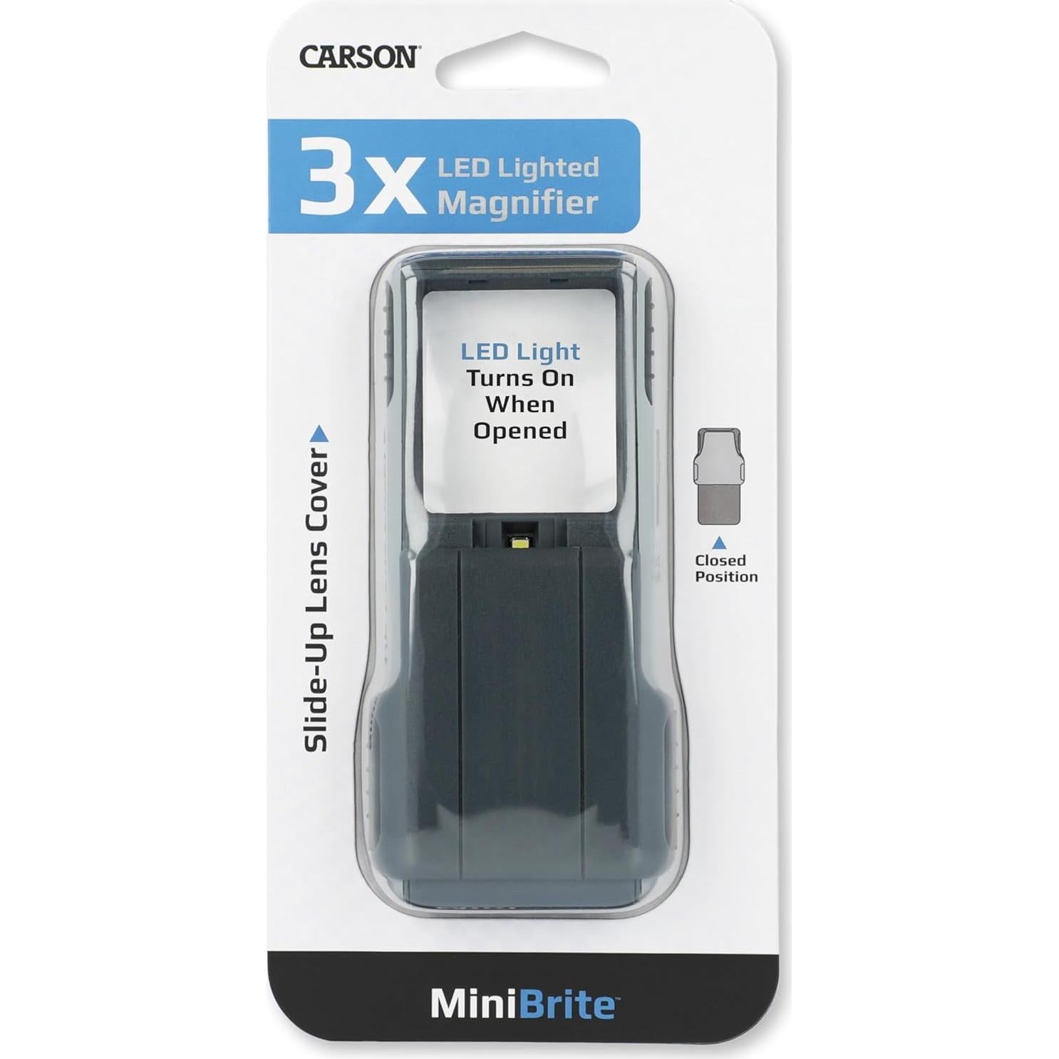 Lupa Compacta 3x Carson MiniBrite PO-25 con Luz LED