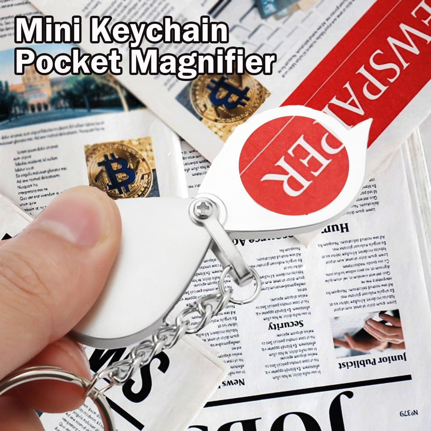 Lupa de bolsillo Rongon 10X con llavero y estuche plateada