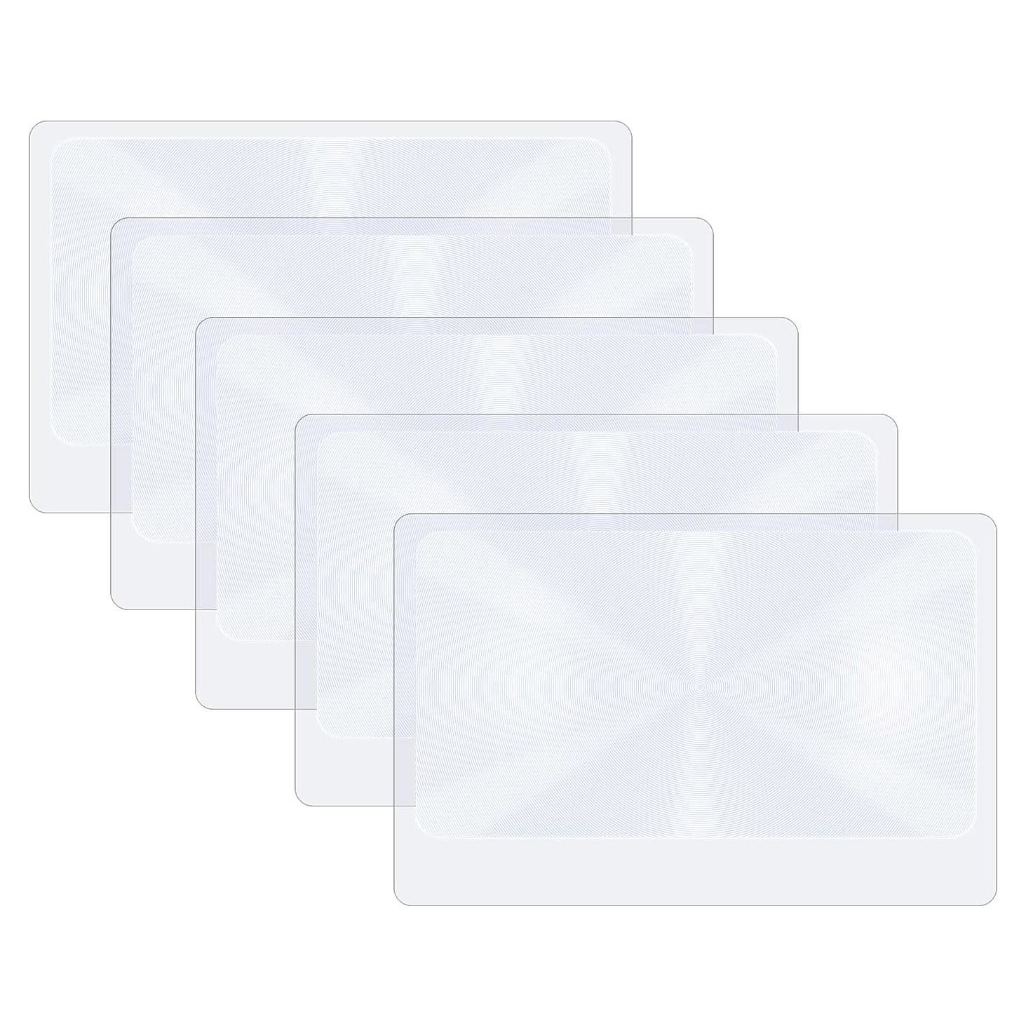 Lupa de Bolsillo Molain 5Pcs Aumento 3X PVC Transparente