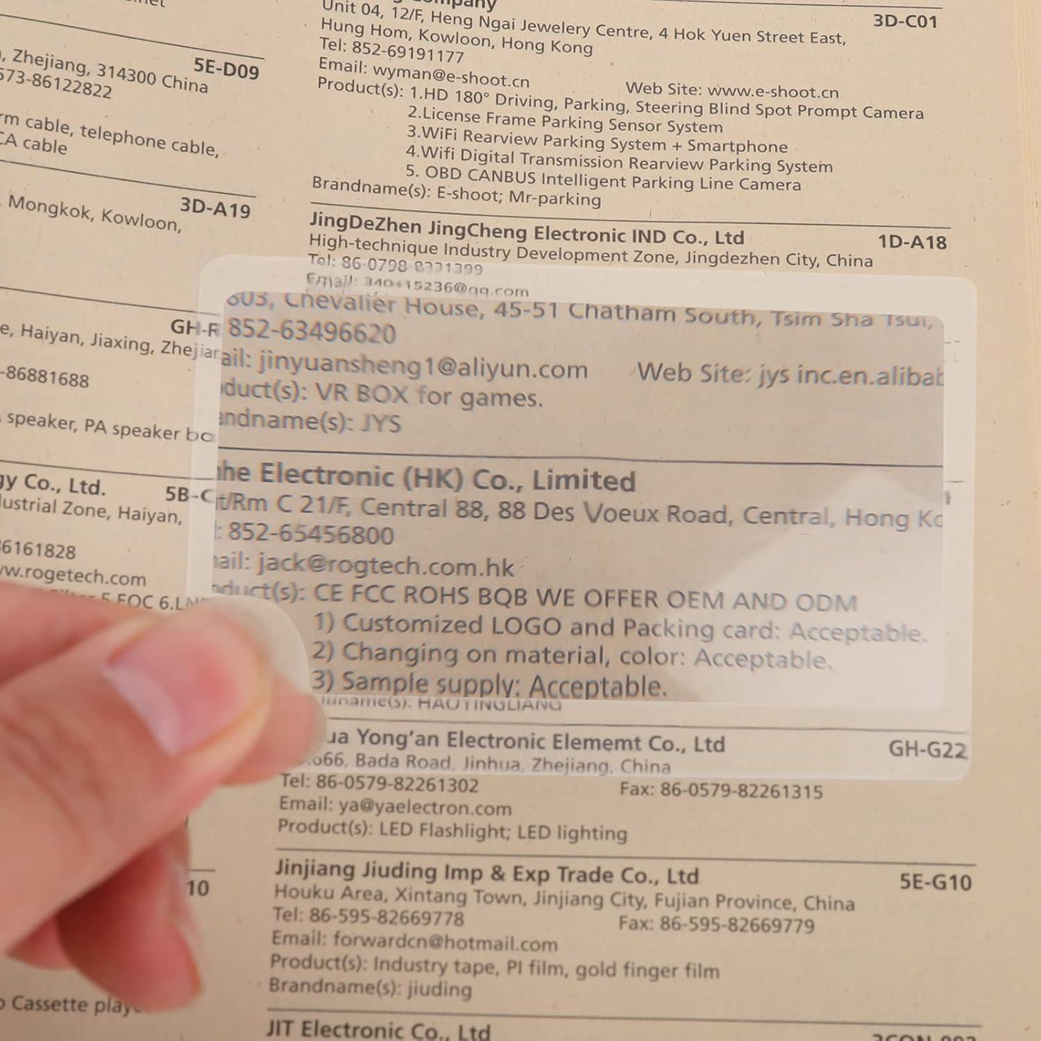 Lupa de Bolsillo Molain 5Pcs Aumento 3X PVC Transparente