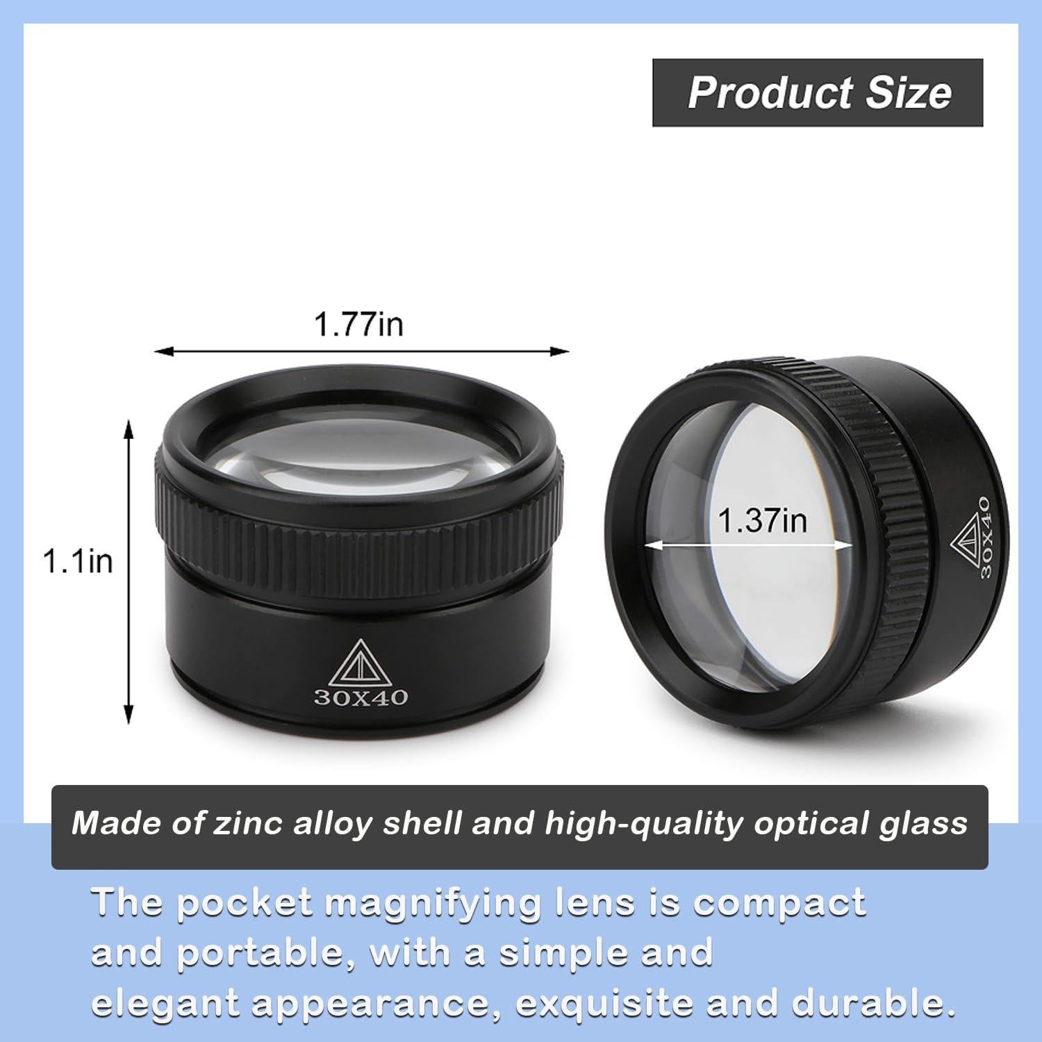 Lupa de Lectura Portátil Rongon 30X - Lente de Vidrio 40mm