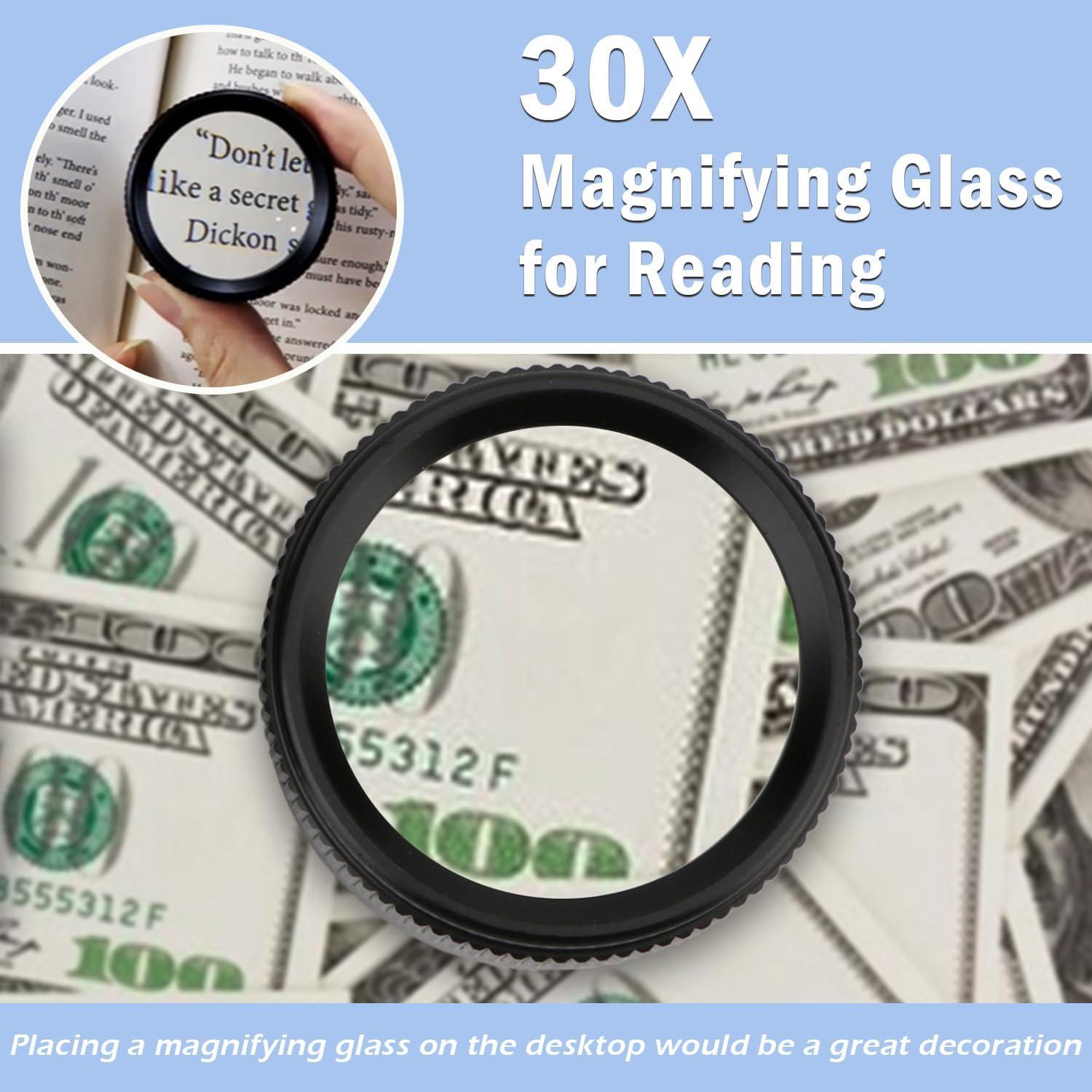 Lupa de Lectura Portátil Rongon 30X - Lente de Vidrio 40mm