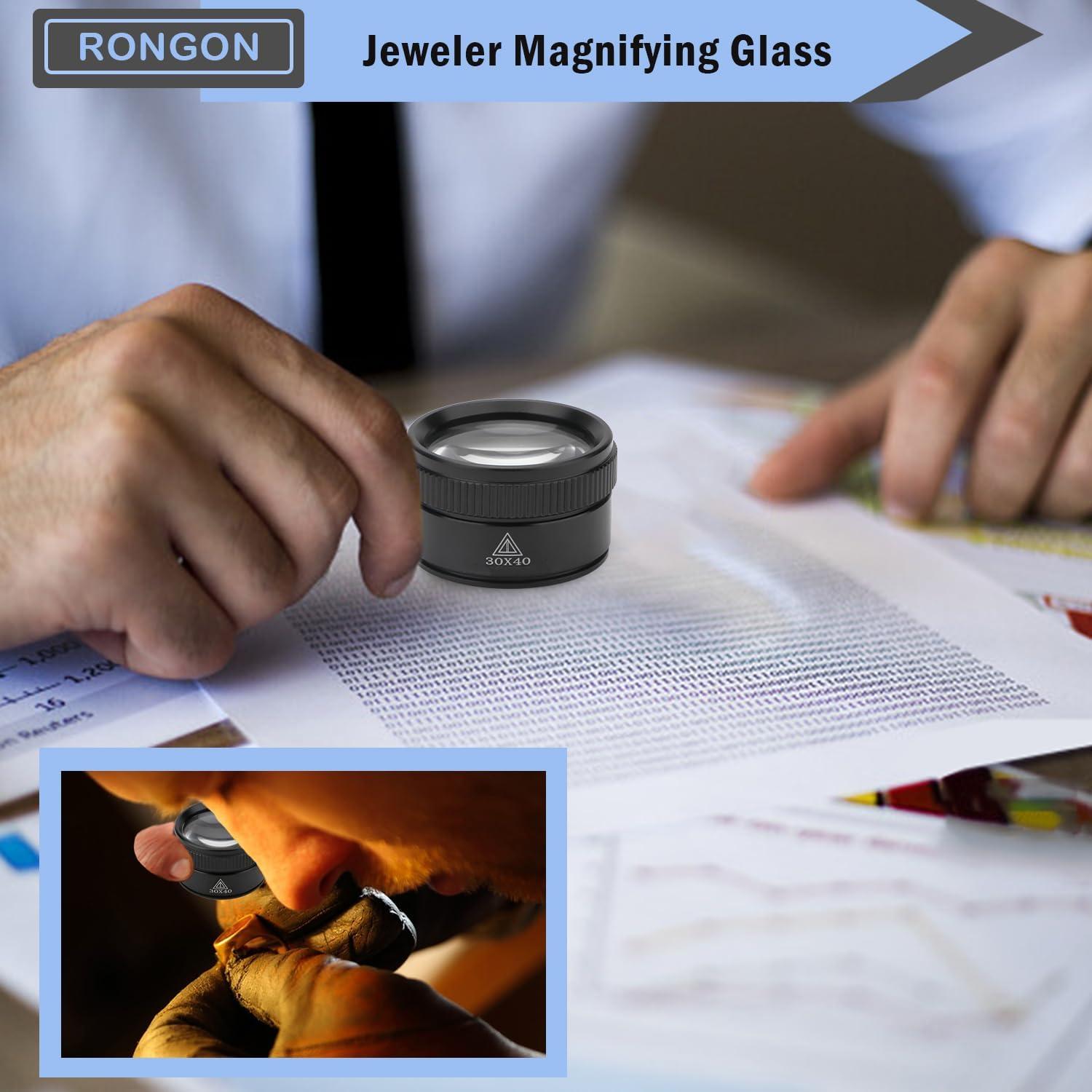 Lupa de Lectura Portátil Rongon 30X - Lente de Vidrio 40mm