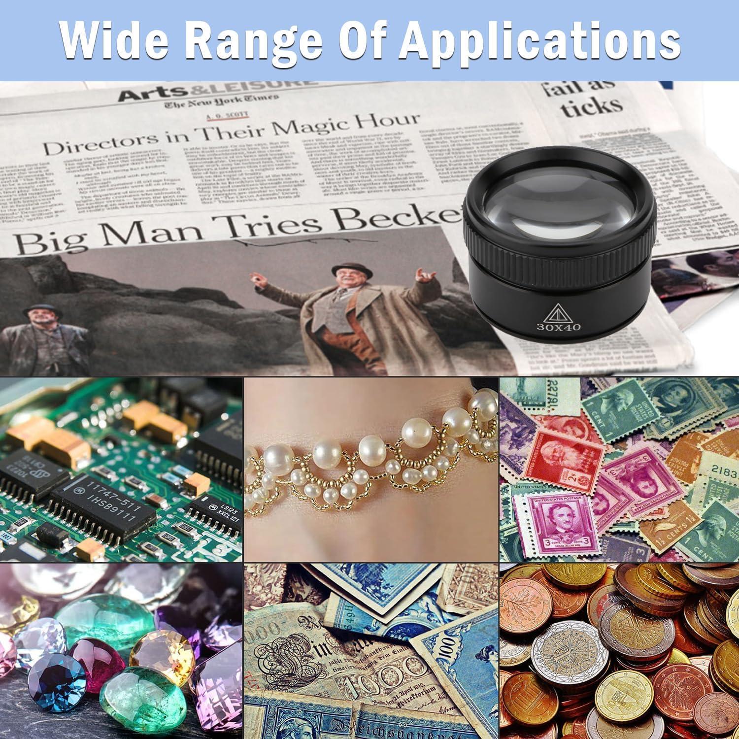 Lupa de Lectura Portátil Rongon 30X - Lente de Vidrio 40mm