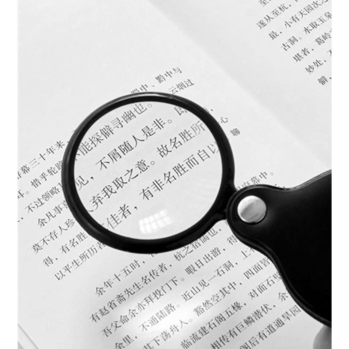 Lupa Mini 10X GDQLCNXB Plegable con Funda de Cuero 60mm