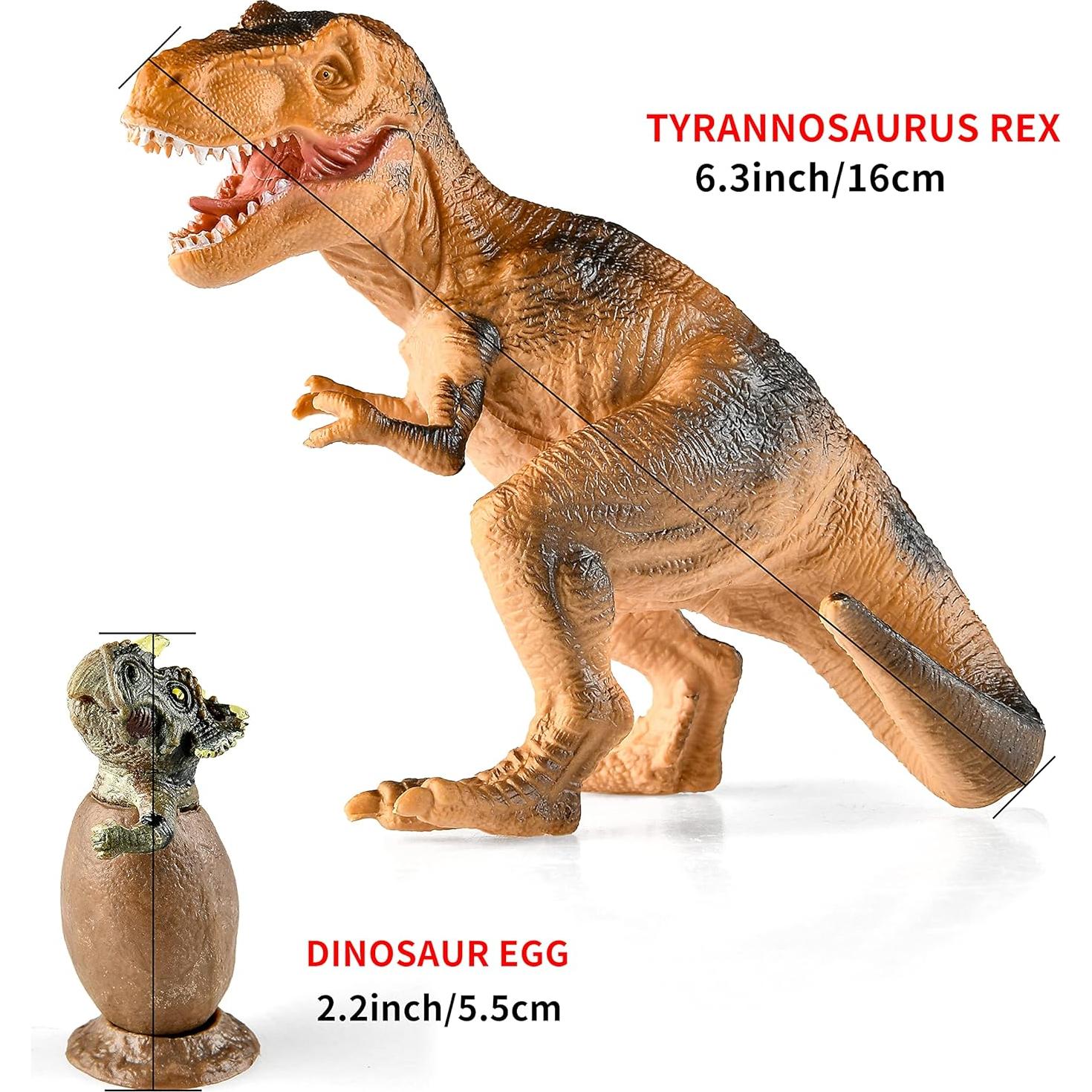 Dinosaur Toys for Toddlers and Kids 3-5 5-7 - Dinosaur Figures 20 Packs Playset with Educational Book, Toy for 3 4 5 6 7 8 Year Old Boys - Plastic Dinosaurs with Dino Eggs Birthday Party Gift