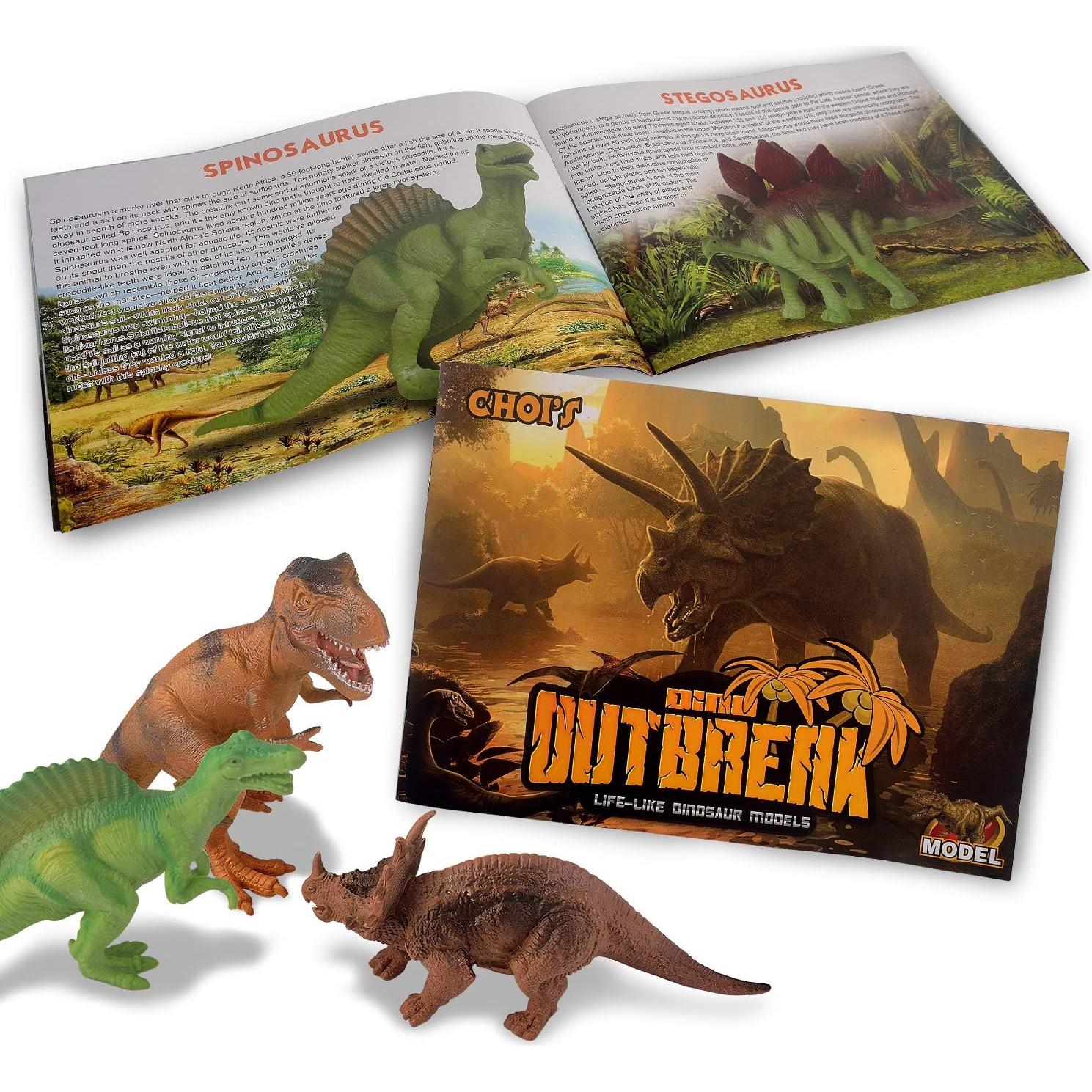 Dinosaur Toys for Toddlers and Kids 3-5 5-7 - Dinosaur Figures 20 Packs Playset with Educational Book, Toy for 3 4 5 6 7 8 Year Old Boys - Plastic Dinosaurs with Dino Eggs Birthday Party Gift