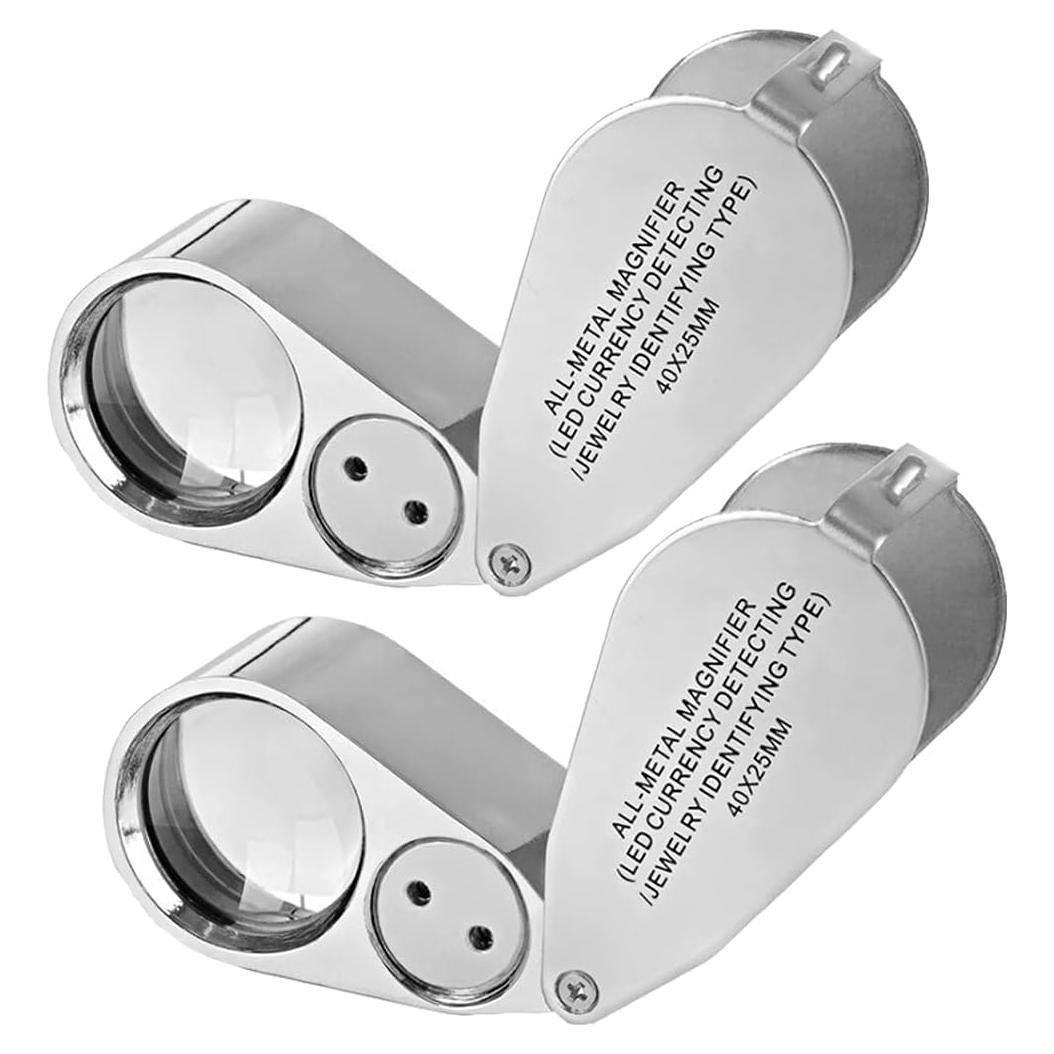 Lupa de Joyería Iluminada 40X JEYUME - Paquete de 2 Unidades