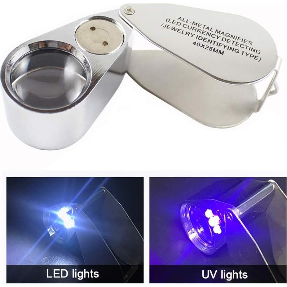 Lupa de Joyería Iluminada 40X JEYUME - Paquete de 2 Unidades