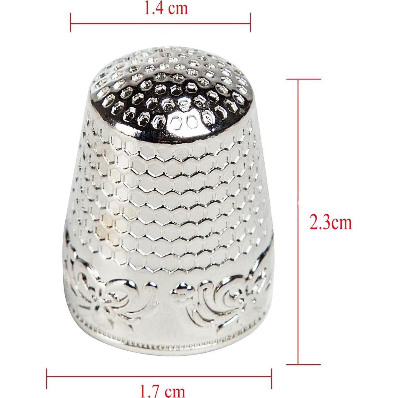 Dedales de Costura AXEN 4 Piezas Metal Plata, Protección Dedo