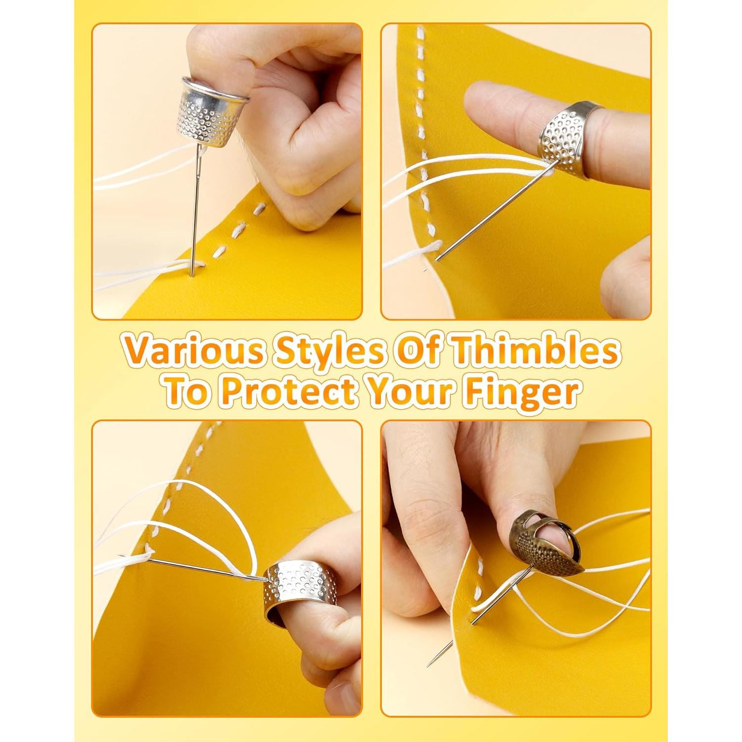 Kit de Dedales FIVEIZERO - 7 Dedales de Metal y Herramientas de Costura