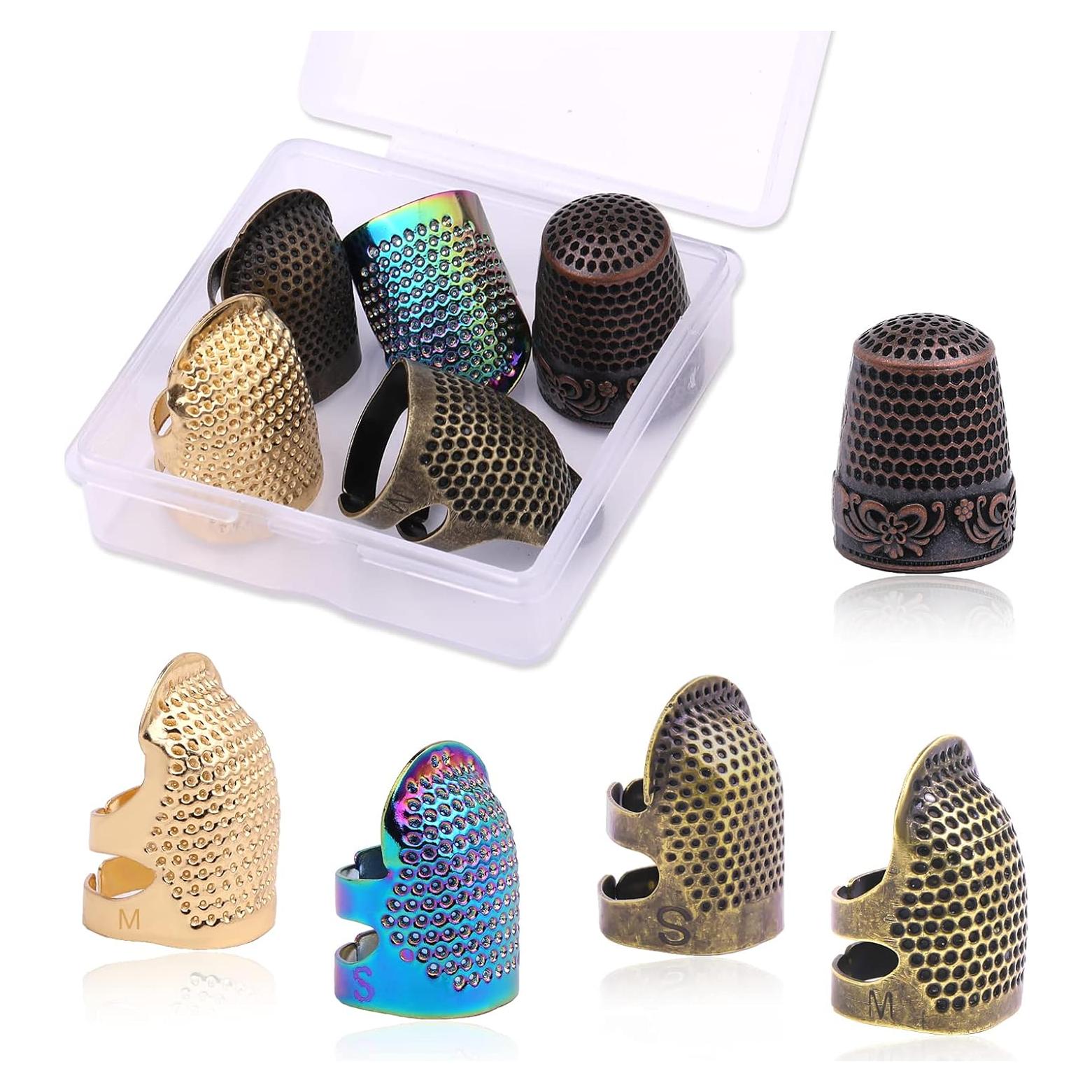 Juego de Dedales de Costura Yizzvb - 5 Piezas Ajustables