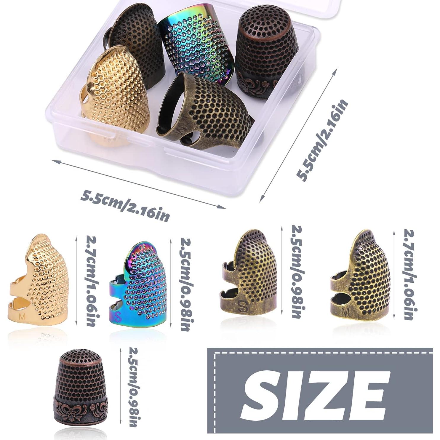 Juego de Dedales de Costura Yizzvb - 5 Piezas Ajustables