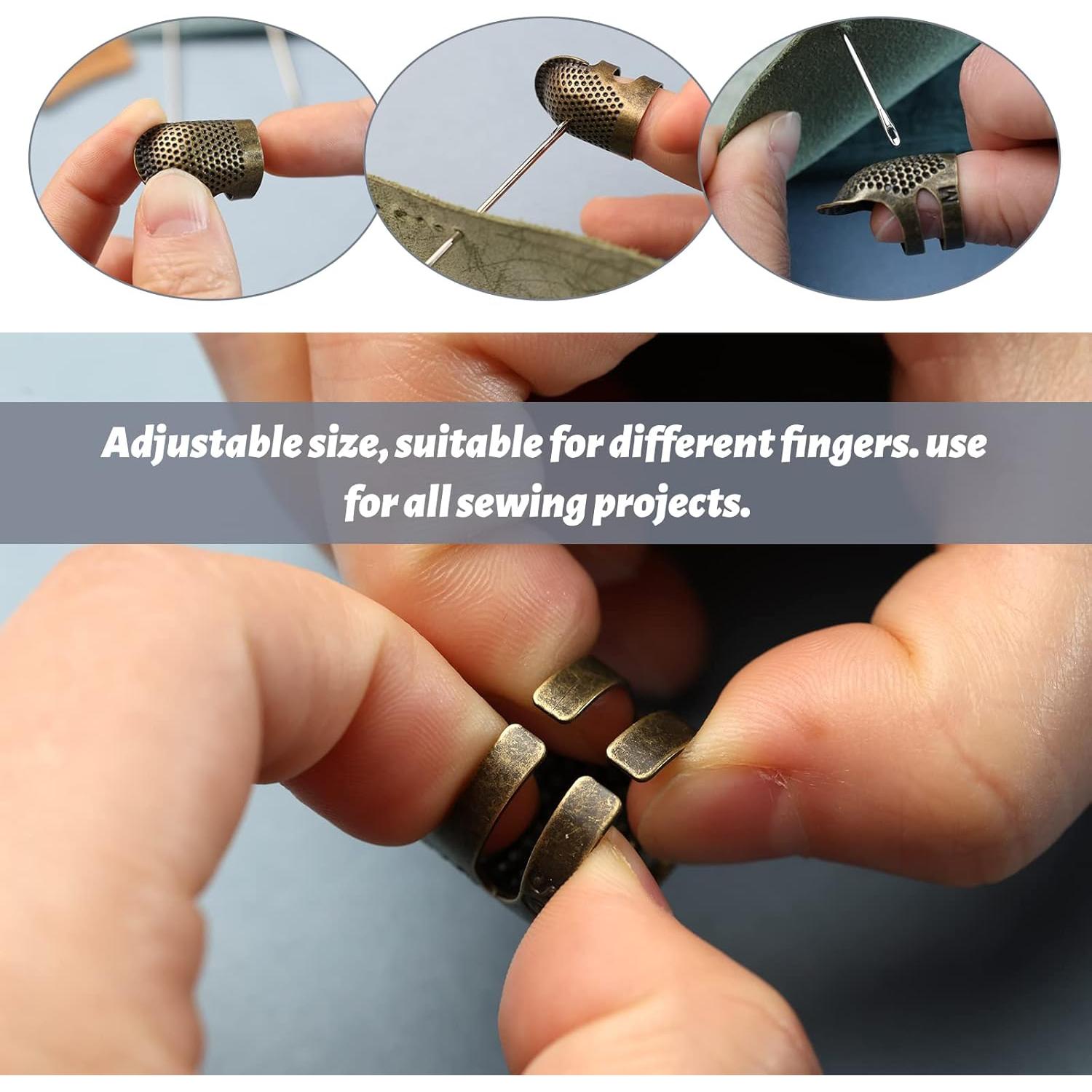 Juego de Dedales de Costura Yizzvb - 5 Piezas Ajustables