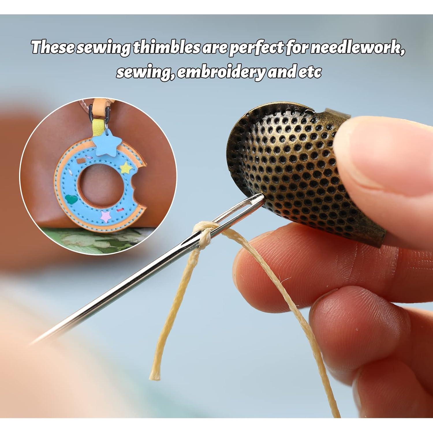 Juego de Dedales de Costura Yizzvb - 5 Piezas Ajustables