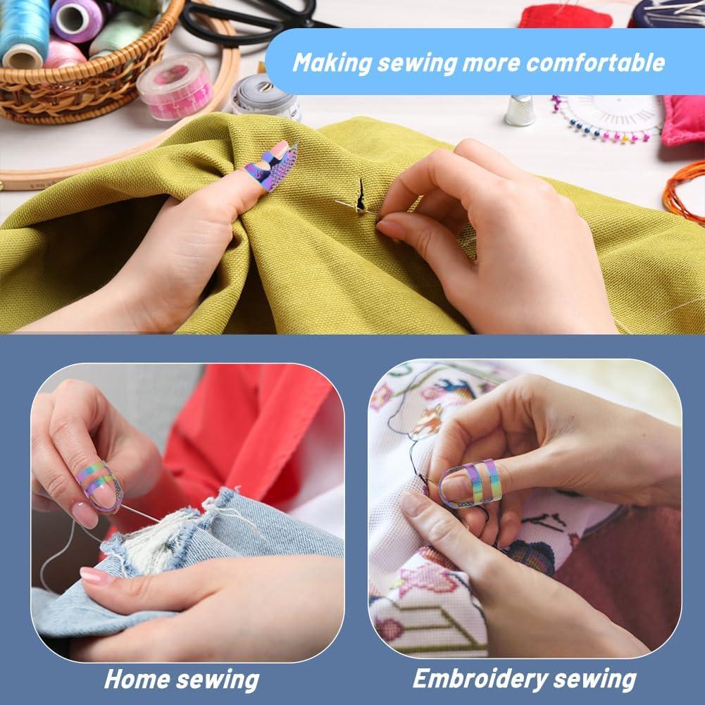 Conjunto de 8 Dedales de Costura YIZZVB Ajustables S/M