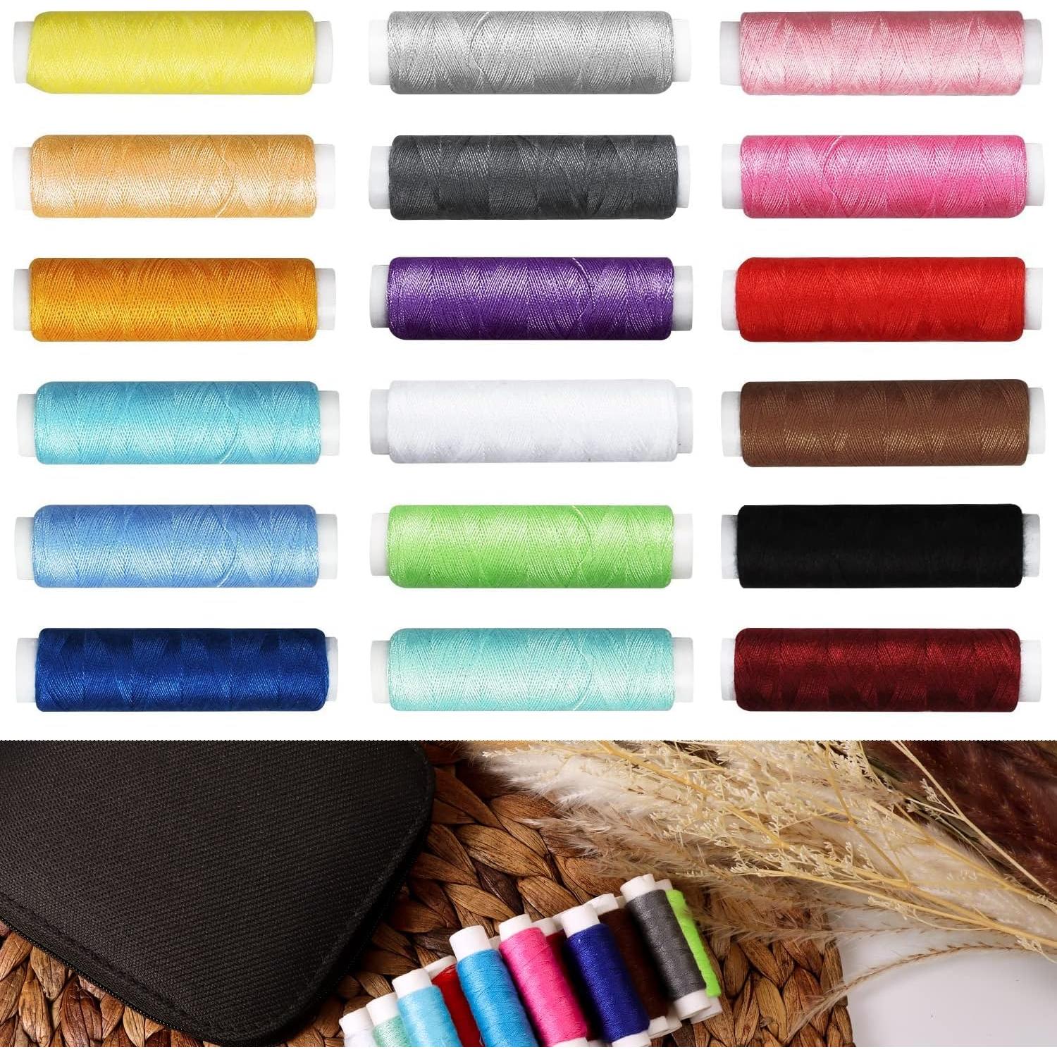 Kit de Costura JUNING Portátil con Estuche y 18 Hilos