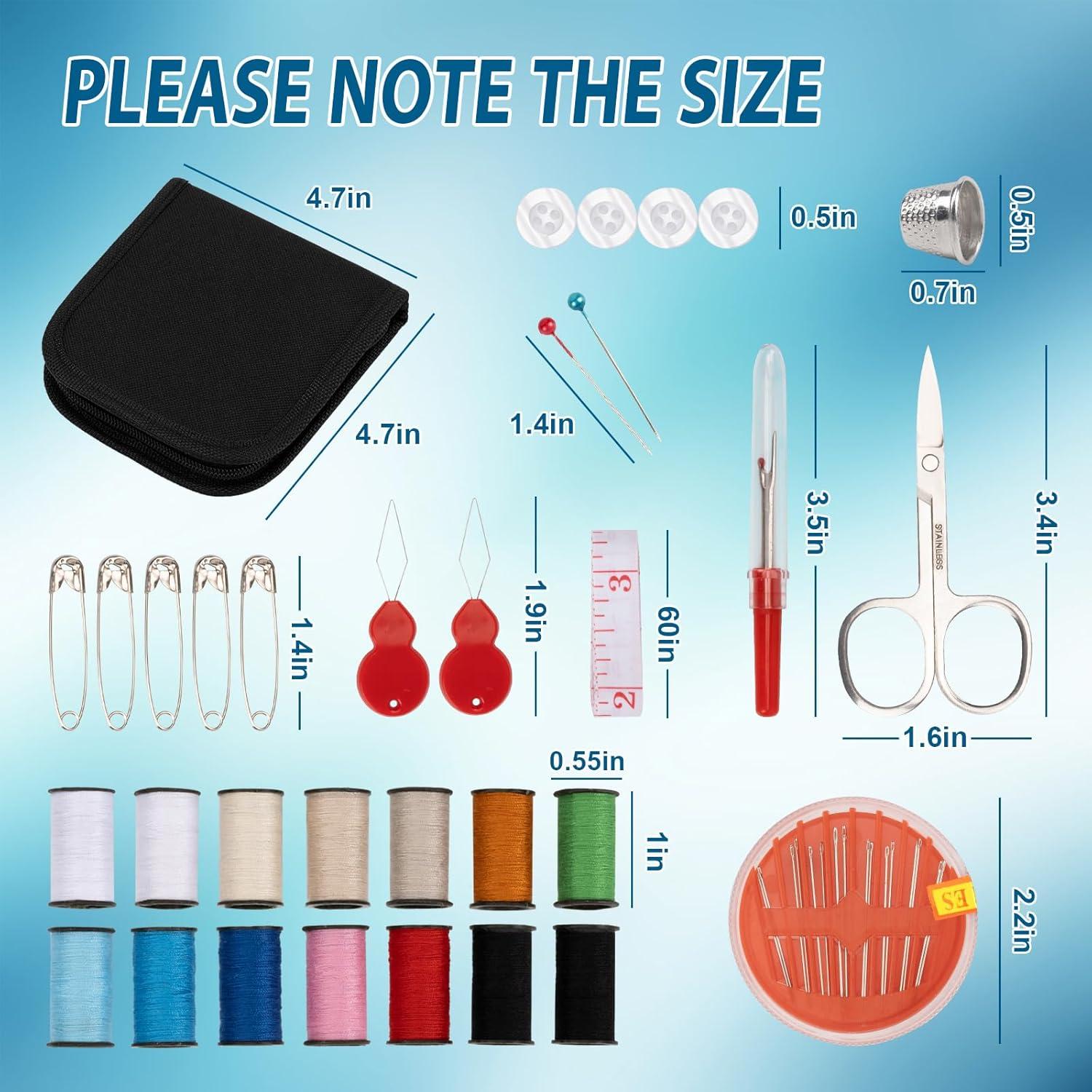 Kit de Costura Amrules Compacto con Tijeras y Hilo - 11.9x11.9 cm