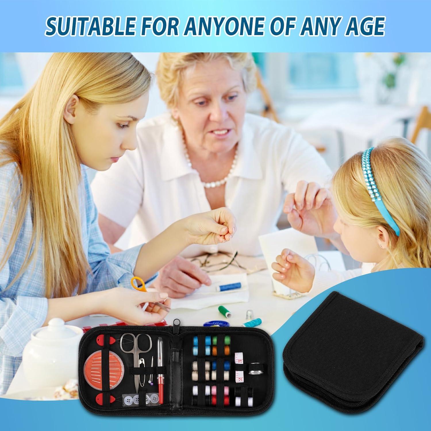 Kit de Costura Amrules Compacto con Tijeras y Hilo - 11.9x11.9 cm