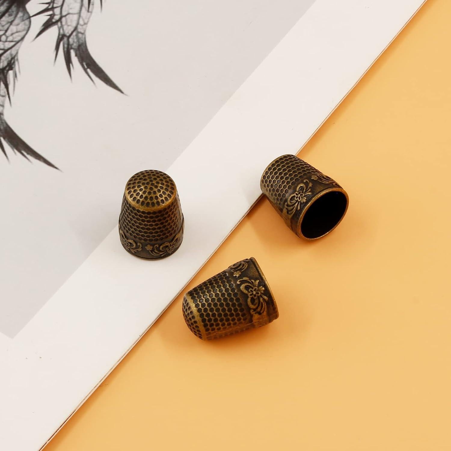 Dedales de Costura de Metal Coufce - 4 Pcs Bronce 23mm