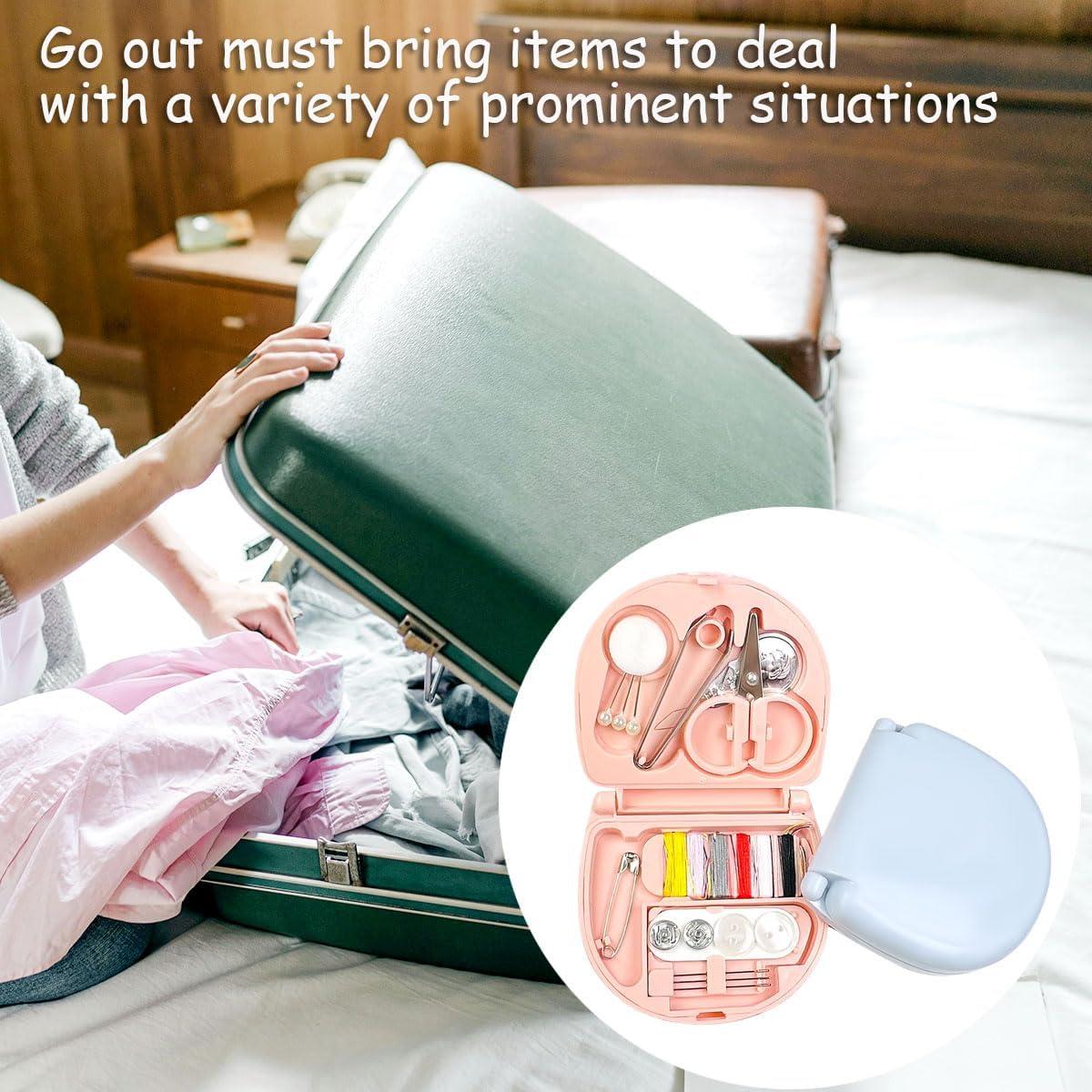 Kit de Costura de Viaje Maodai 2 Paquetes Rosa y Azul