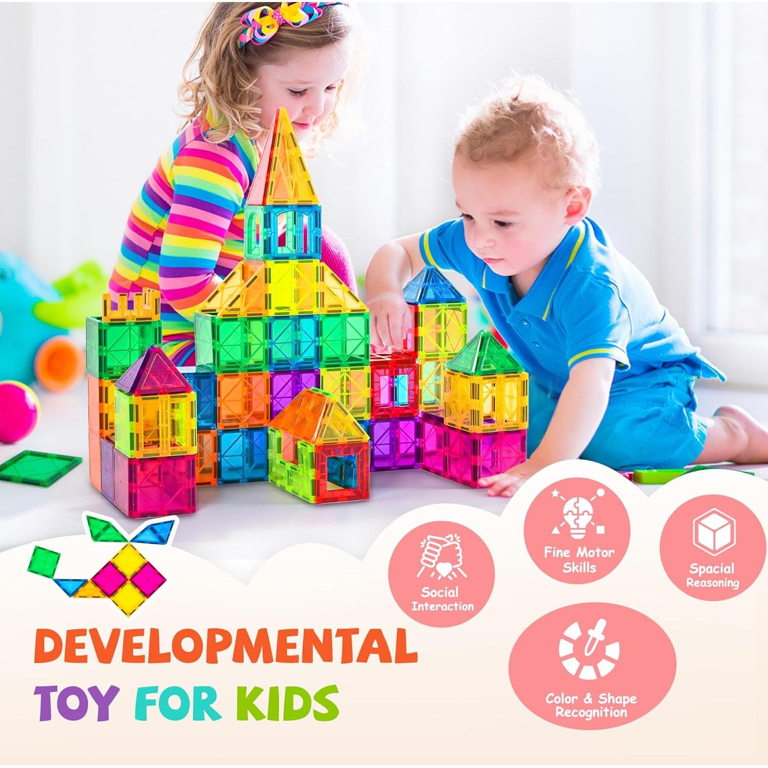 Cossy Set 60 Piezas Azulejos Magnéticos 3D Juguetes 3+