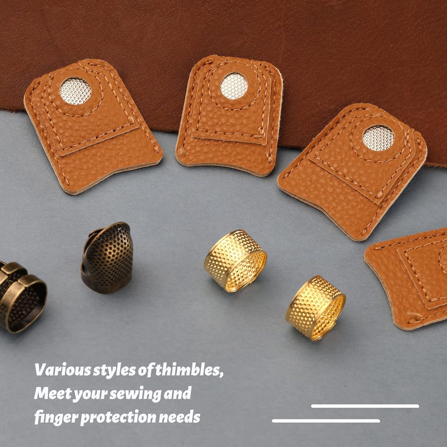 Juego de Dedales de Coser Yizzvb - 8 Piezas Ajustables