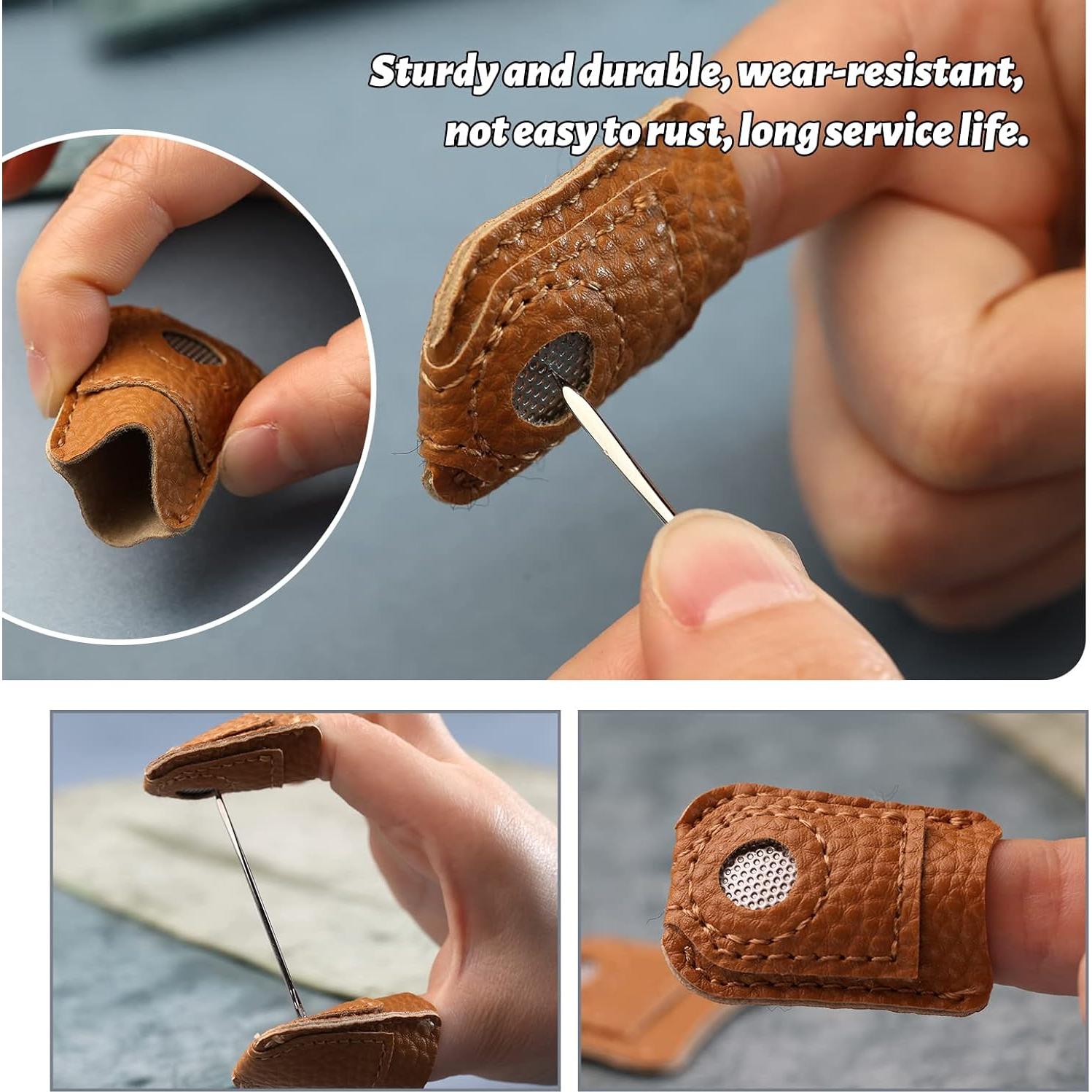 Juego de Dedales de Coser Yizzvb - 8 Piezas Ajustables