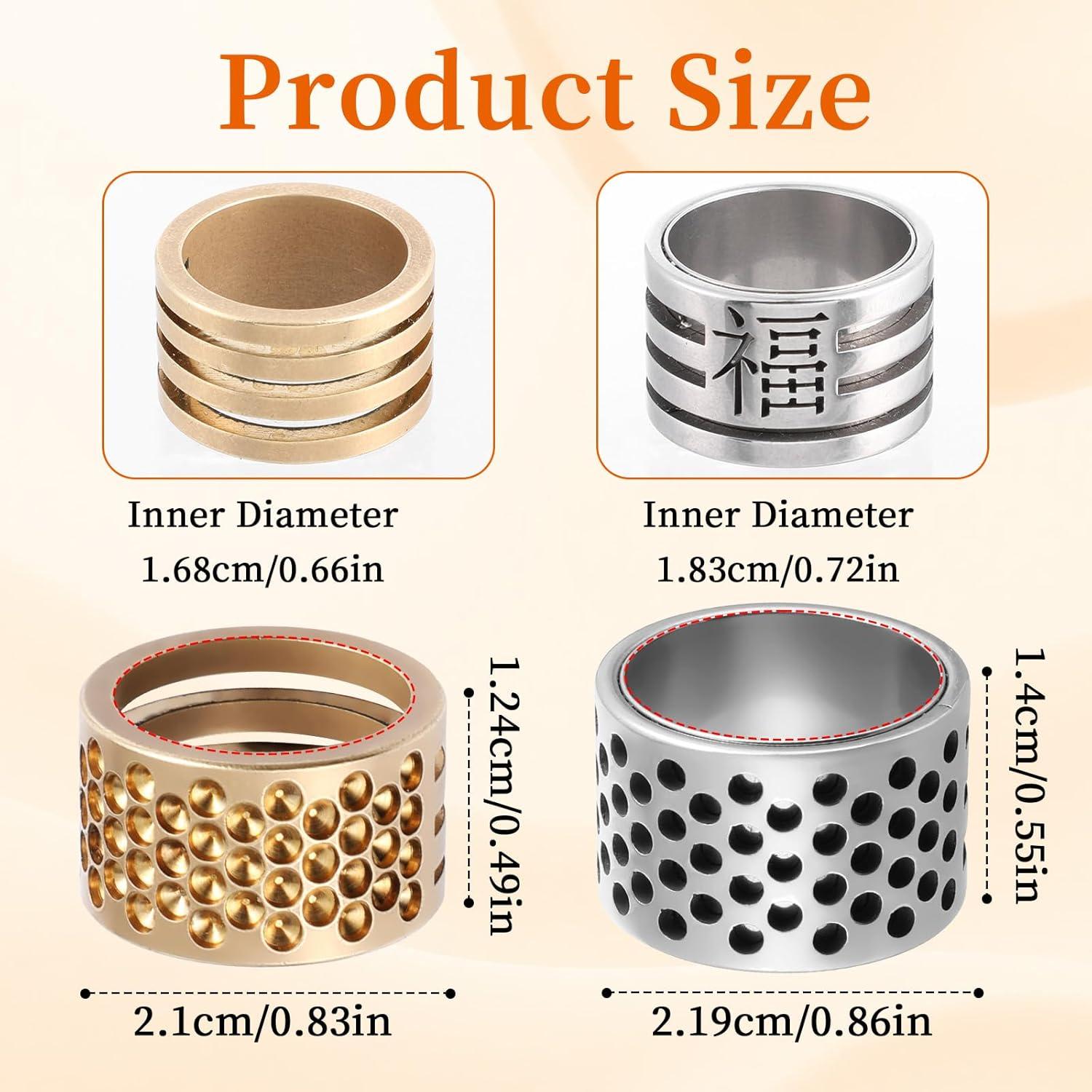 Juego de Dedales de Acero Inoxidable y Latón - 2 Pcs