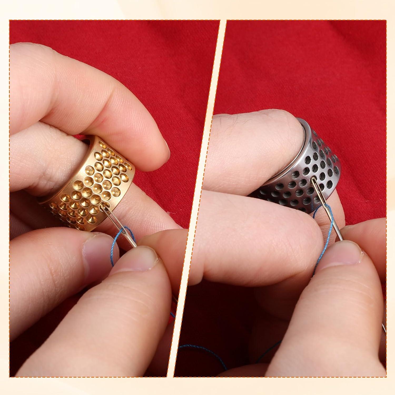 Juego de Dedales de Acero Inoxidable y Latón - 2 Pcs