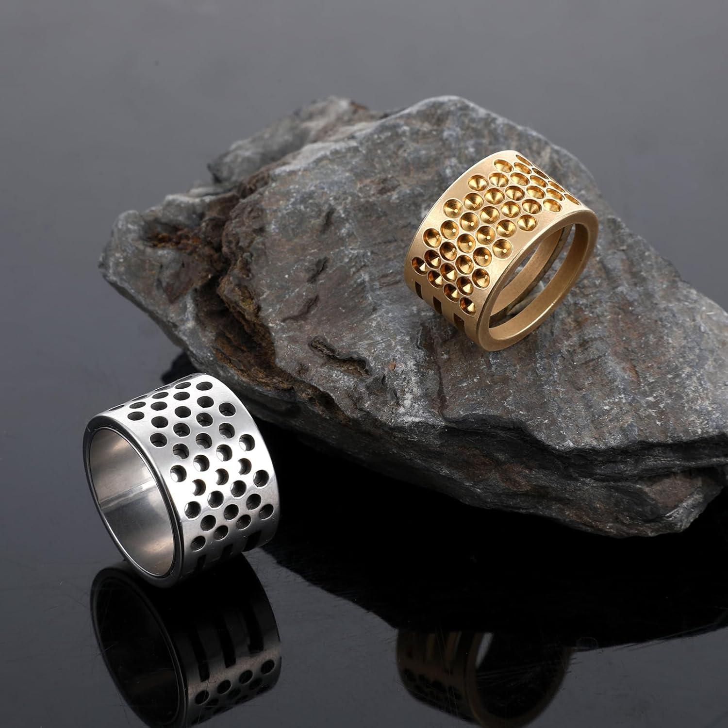 Juego de Dedales de Acero Inoxidable y Latón - 2 Pcs