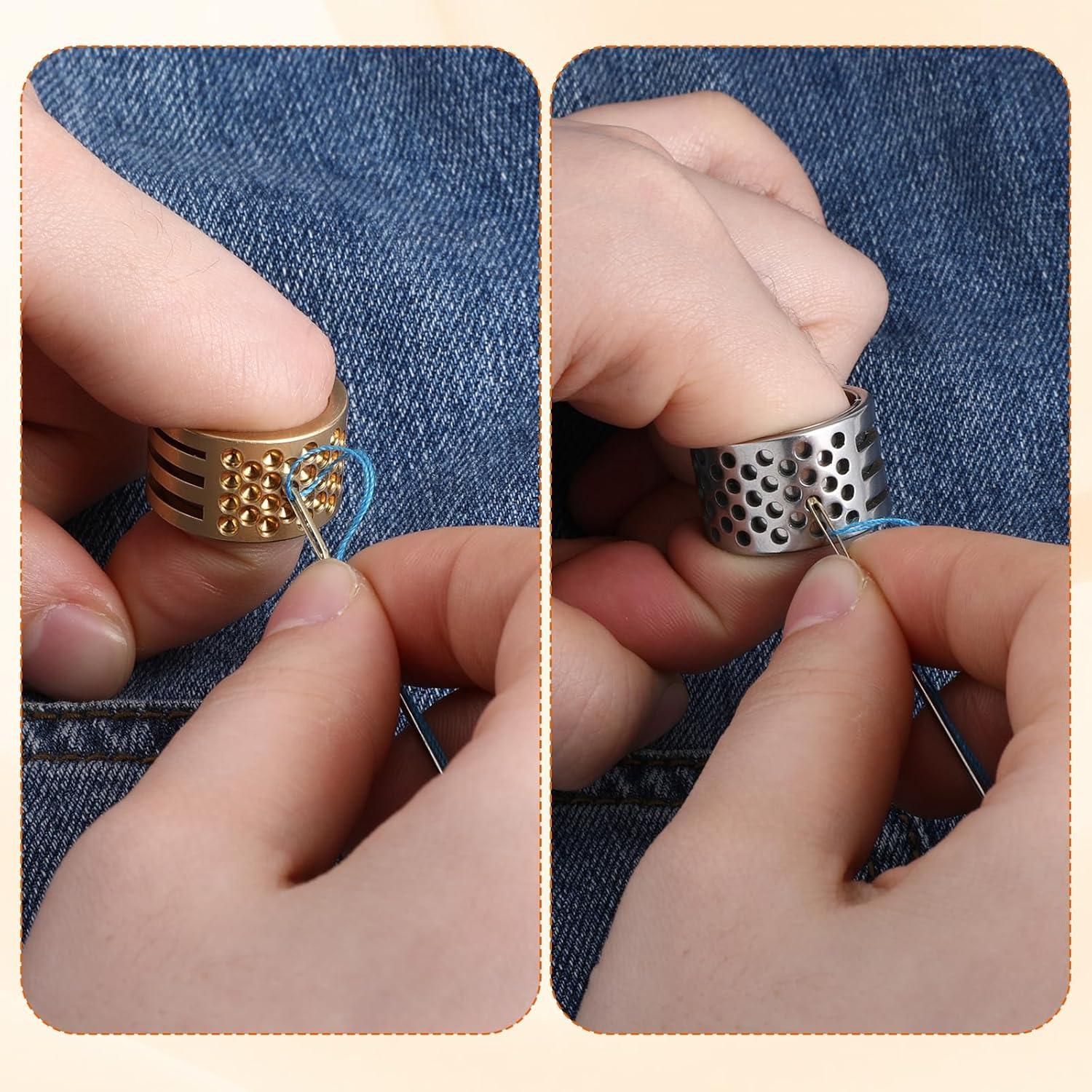 Juego de Dedales de Acero Inoxidable y Latón - 2 Pcs