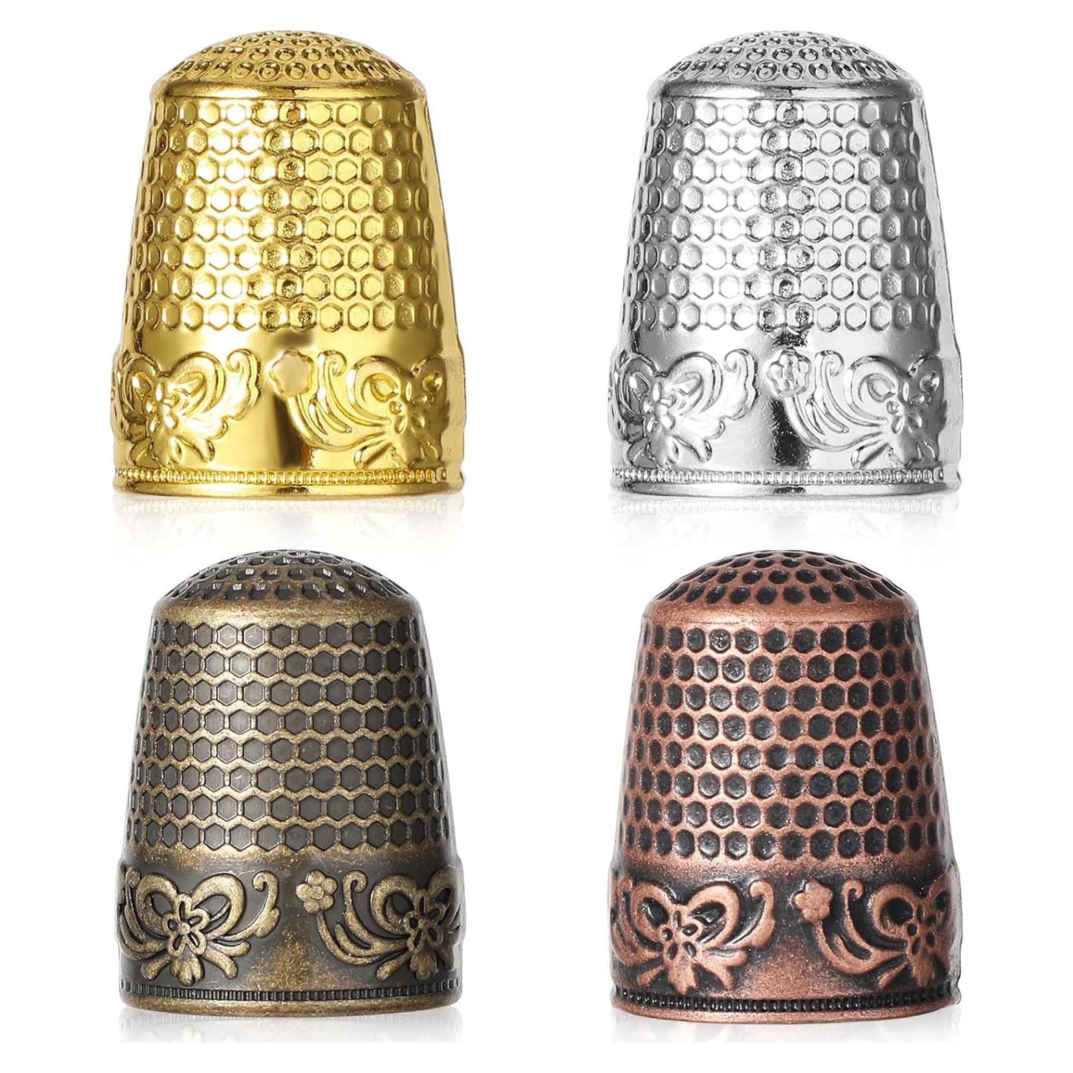 4 Dedales de Metal Grevosea para Coser a Mano - 4 Colores