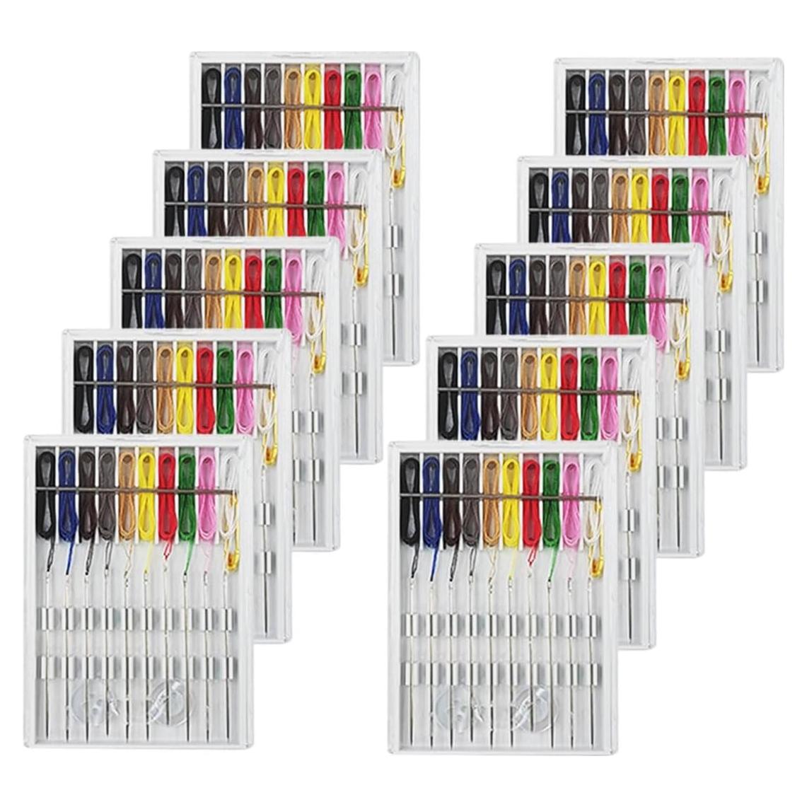 Kit de Costura Rápido ZTEOFO - 10 Cajas con Agujas y Hilos