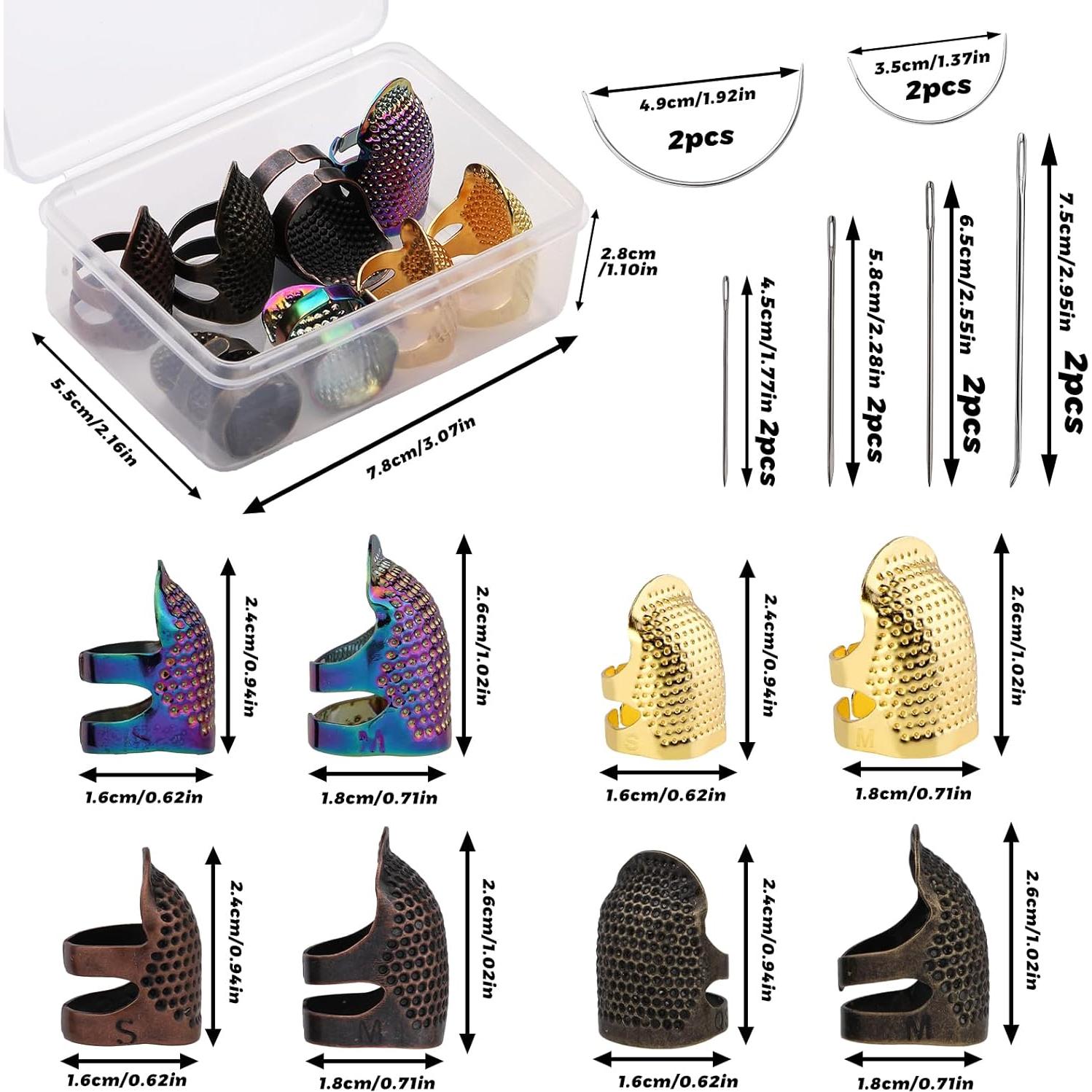 Dedales de Costura de Cobre ZMAAGG882 con Agujas y Caja