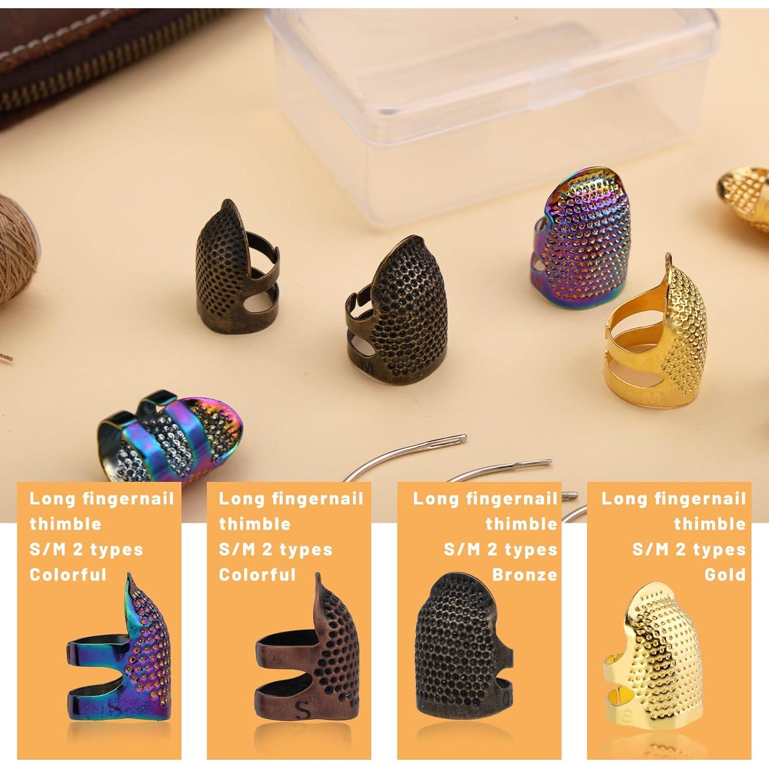 Dedales de Costura de Cobre ZMAAGG882 con Agujas y Caja