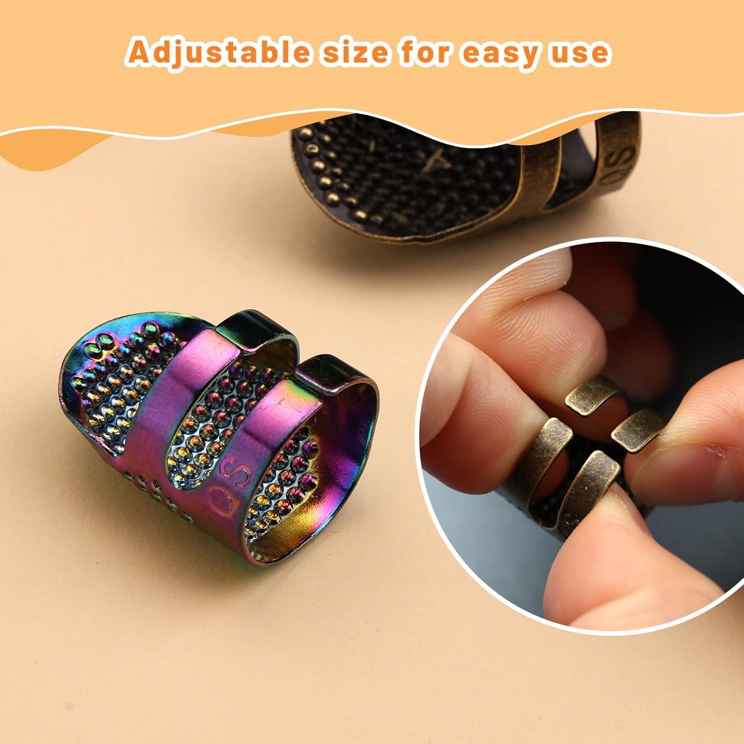 Dedales de Costura de Cobre ZMAAGG882 con Agujas y Caja