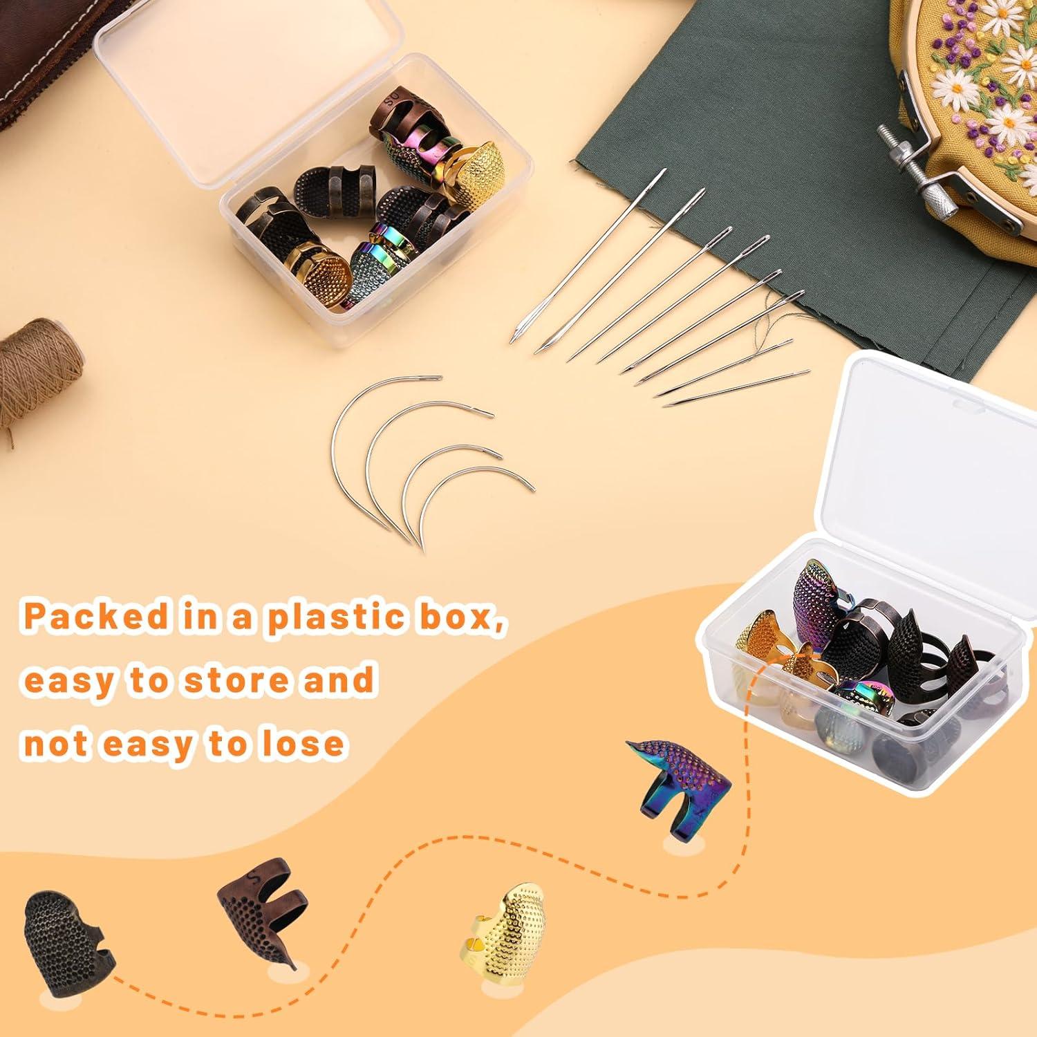 Dedales de Costura de Cobre ZMAAGG882 con Agujas y Caja